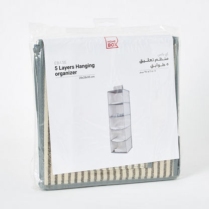 Ebase Striped 5-Layer Hanging Organiser - 28x28x95 cms