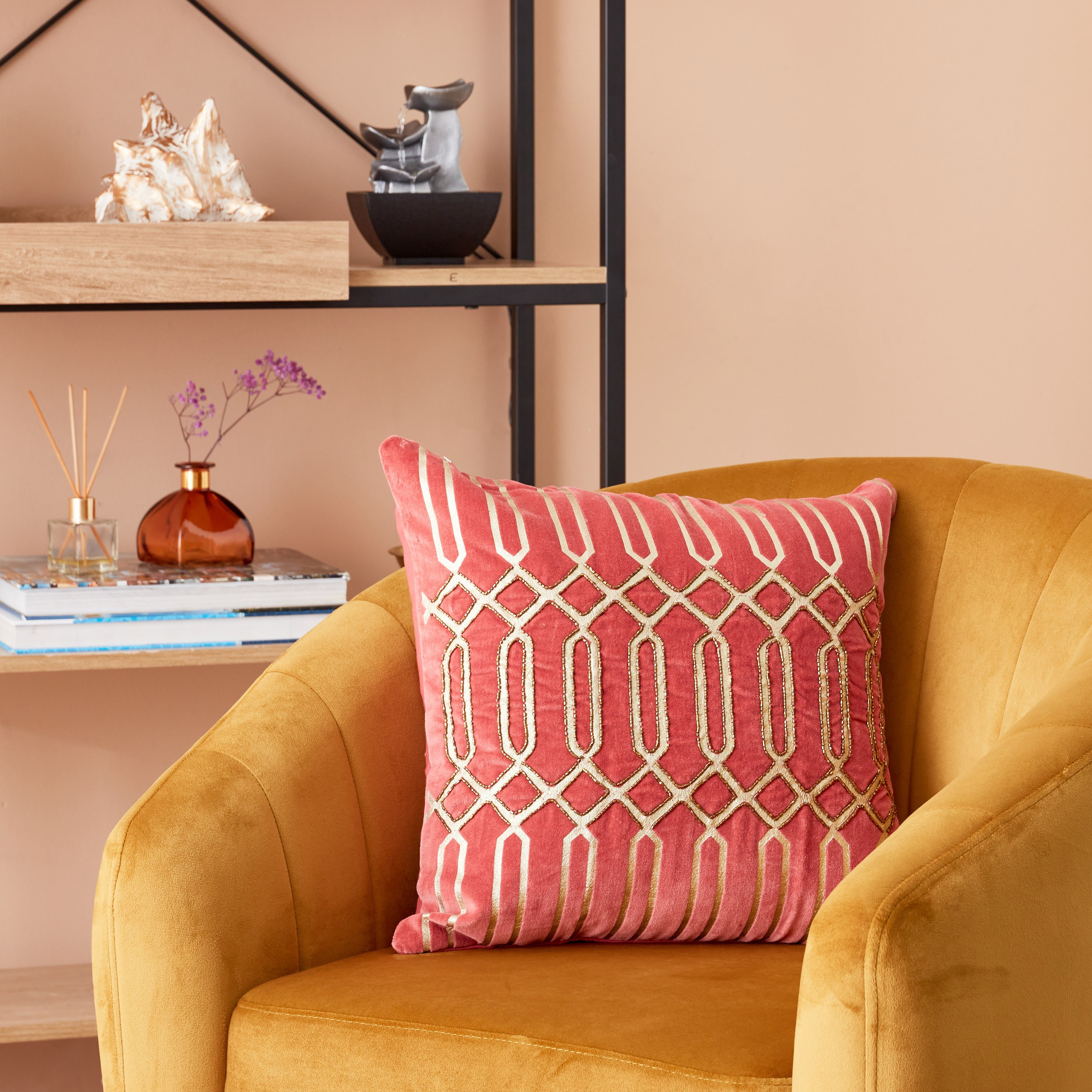 غطاء وسادة مزيّن بطبعات فويل من كلارك - 45x45 سم-hbxhomeware-cushionsandcovers-cushioncovers-image-4