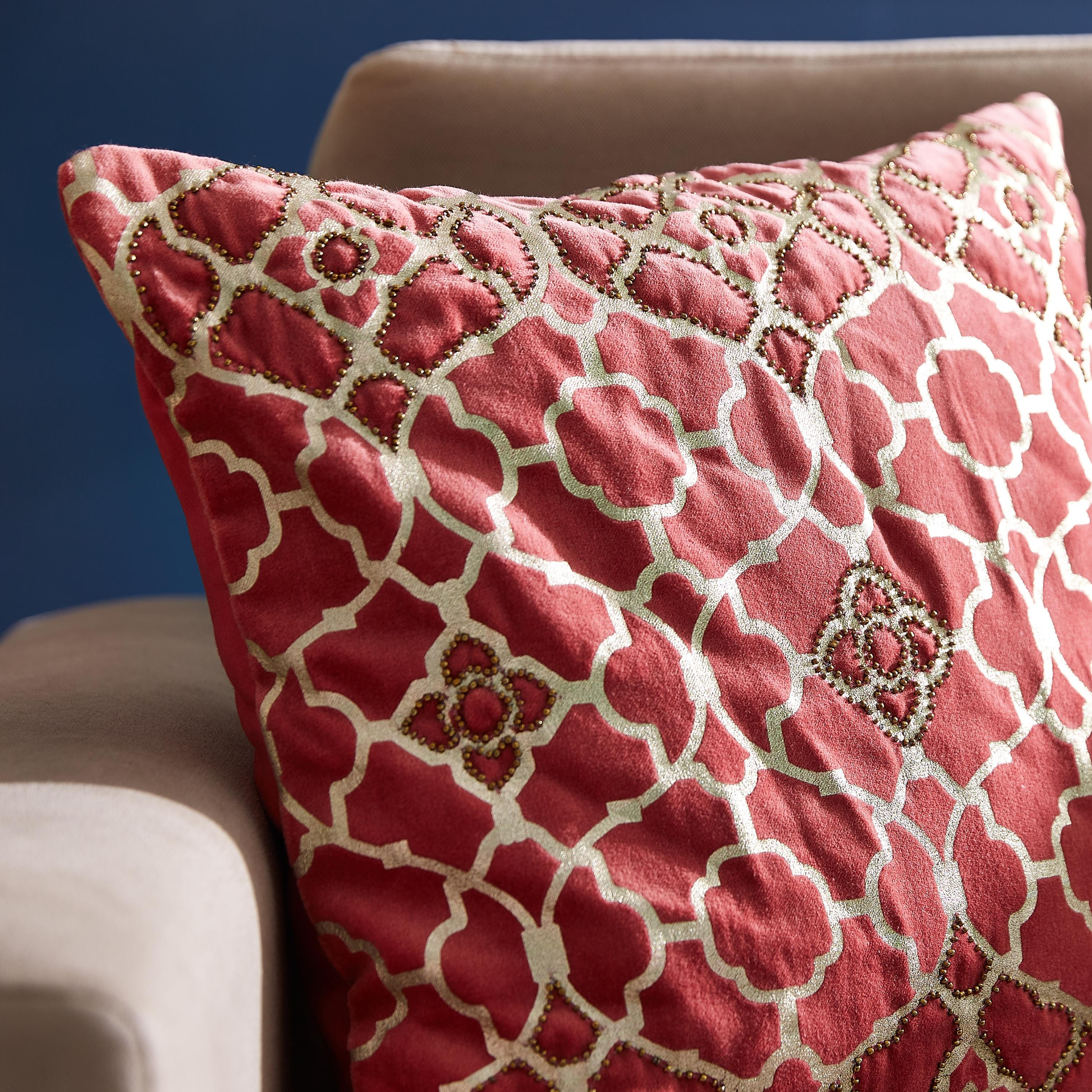 غطاء وسادة مخملي بزخارف و طبعات فويل من ماجيستيك- 45x45 سم-hbxhomeware-cushionsandcovers-cushioncovers-image-2