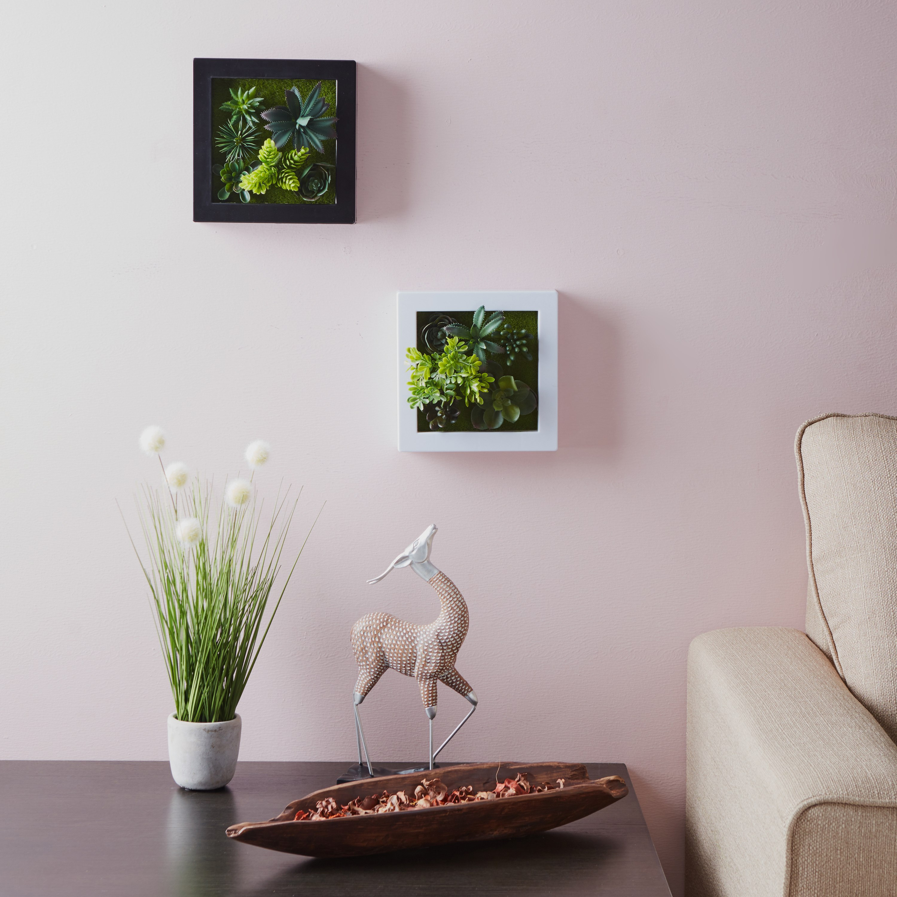 إطار ديكور حائط بنبتة اصطناعيّة خضراء-hbxdecorandfurnishings-homeaccessories-artificialflowersandplants-image-4