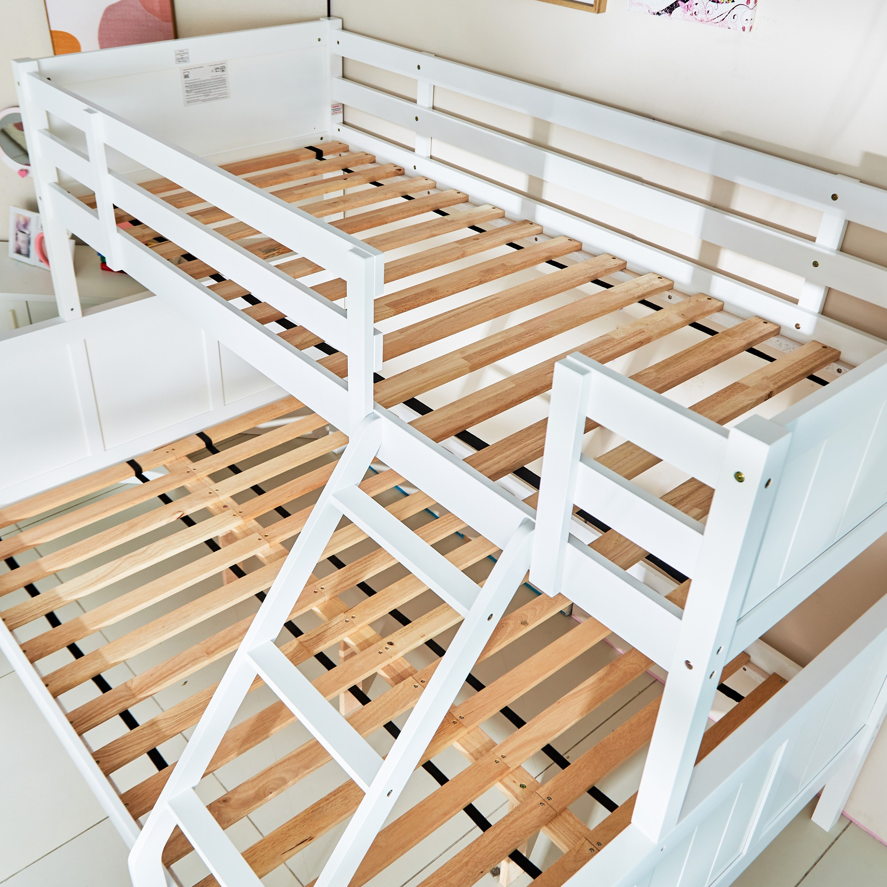 سرير طابقين مزدوج فردي + كوين من هامبتون أوسلو - 90x200 + 140x200 سم-hbxkidsandyouth-bedsandbedsets-bunkbeds-single-image-8