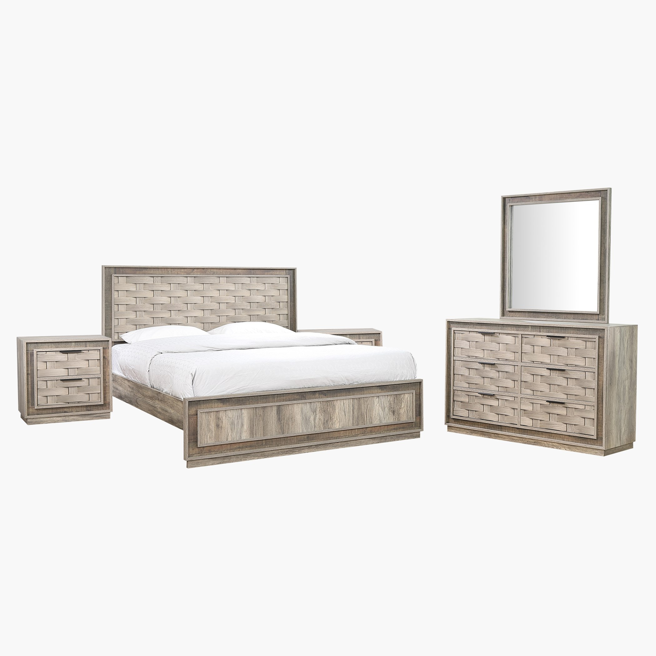 طقم غرفة نوم كينج 5 قطع من بامبو - 180x200 سم-hbxbedroom-bedsandbedsets-bedroomsets-king-image-2
