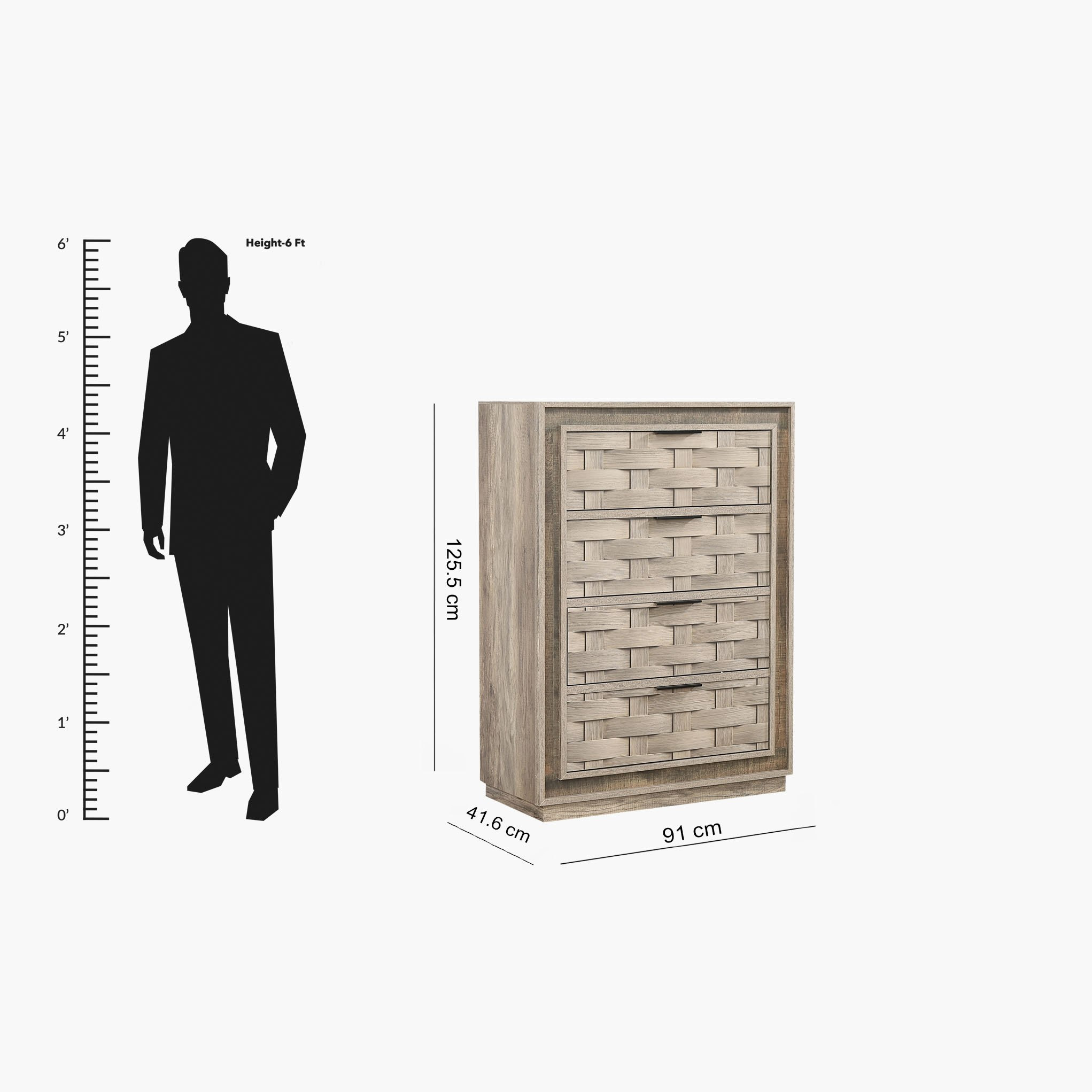 وحدة تخزين 4 أدراج من بامبو-hbxfurniture-dressersandchests-chestofdrawers-image-6