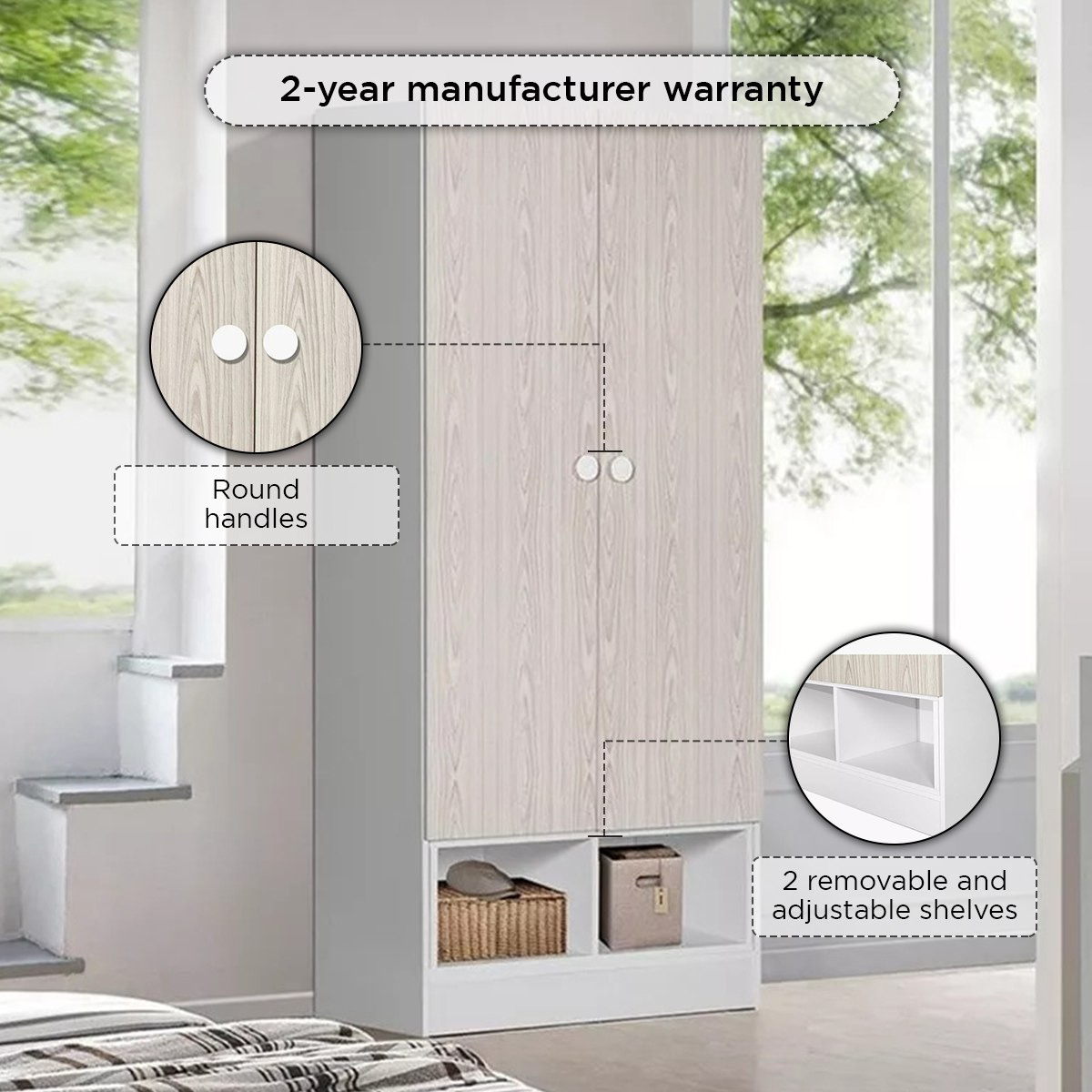 Vanilla 2-Door Wardrobe-hbxfurniture-wardrobes-image-12