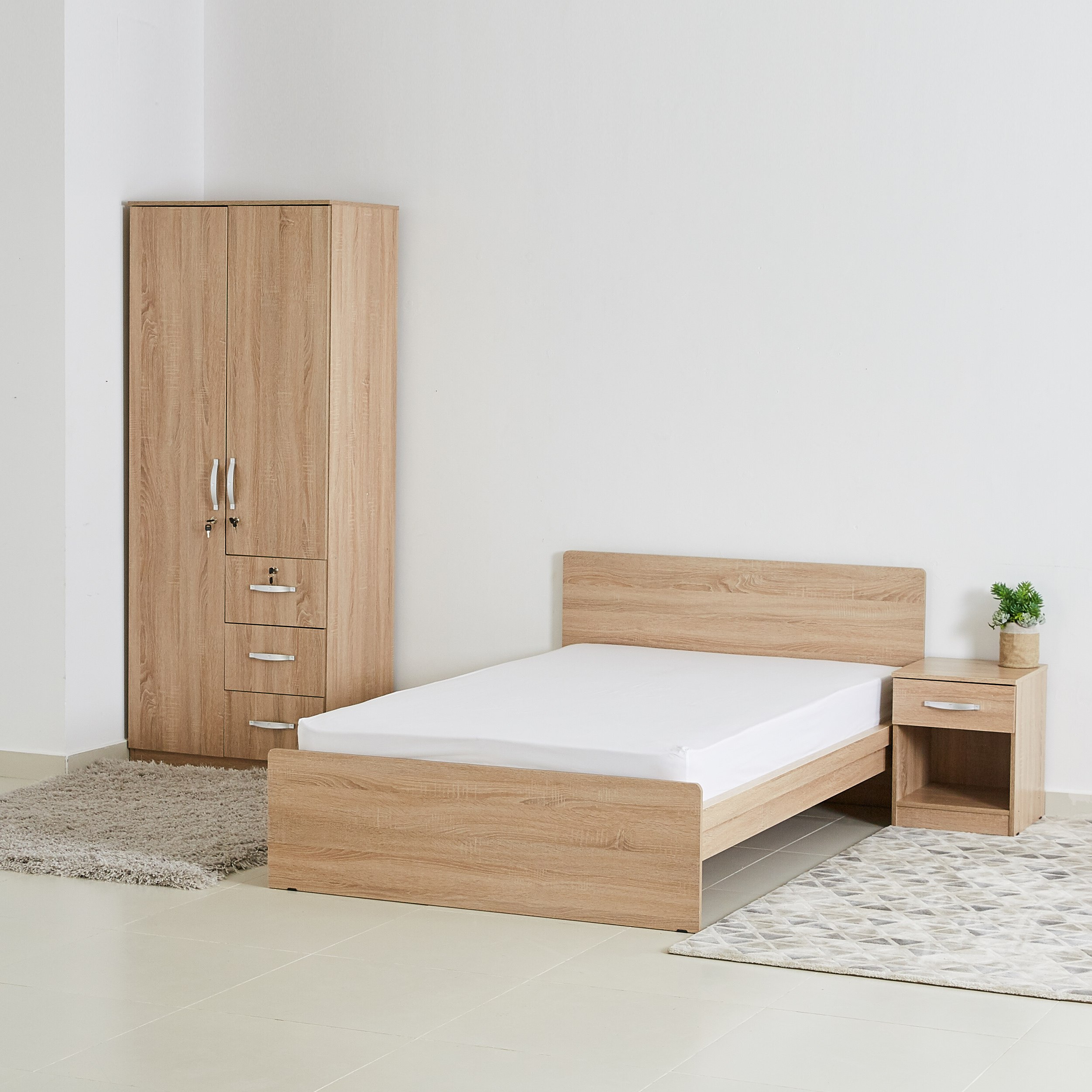خزانة ملابس 2 باب و3 أدراج مع قفل - جوي من موڤو -hbxfurniture-wardrobes-image-4