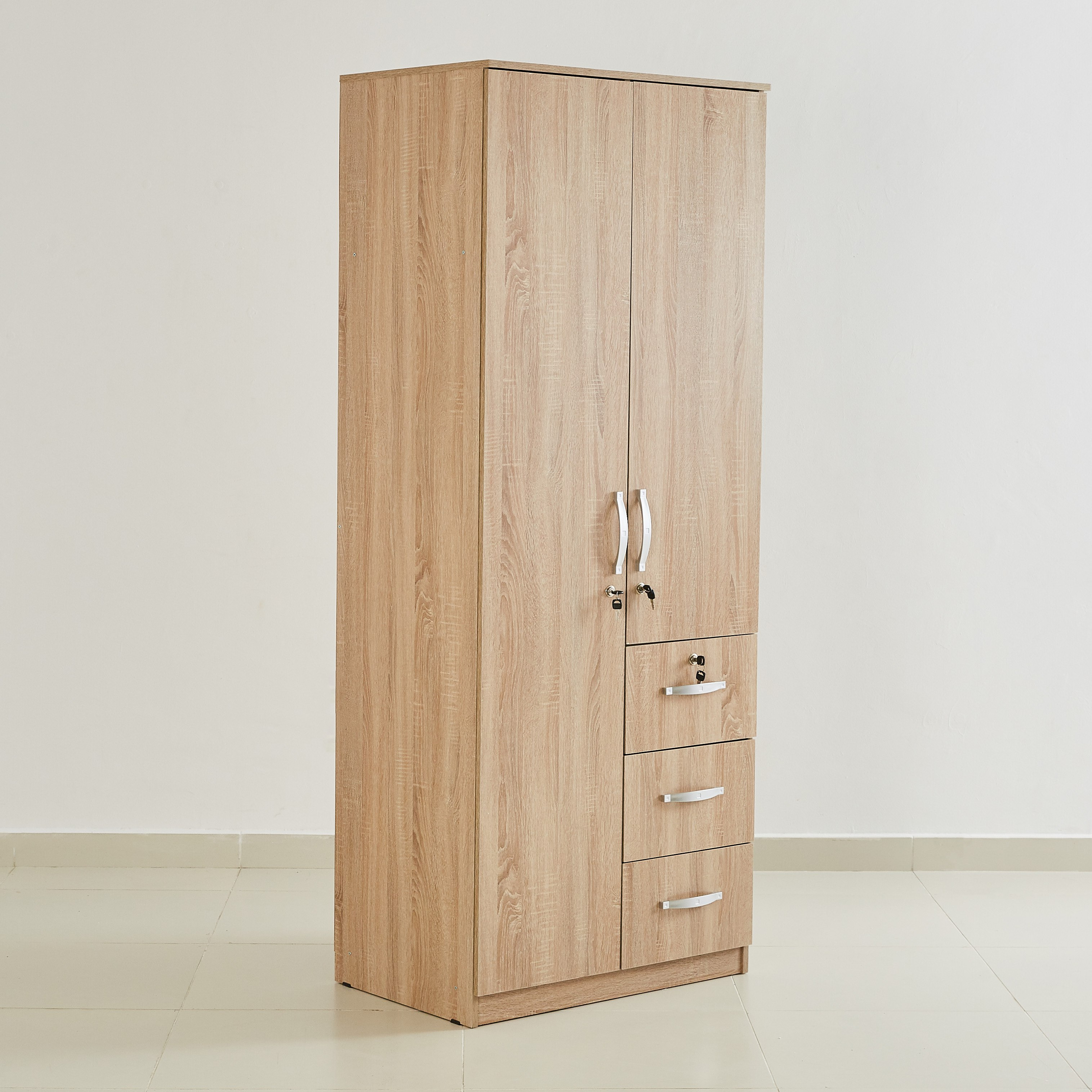 خزانة ملابس 2 باب و3 أدراج مع قفل - جوي من موڤو -hbxfurniture-wardrobes-image-5