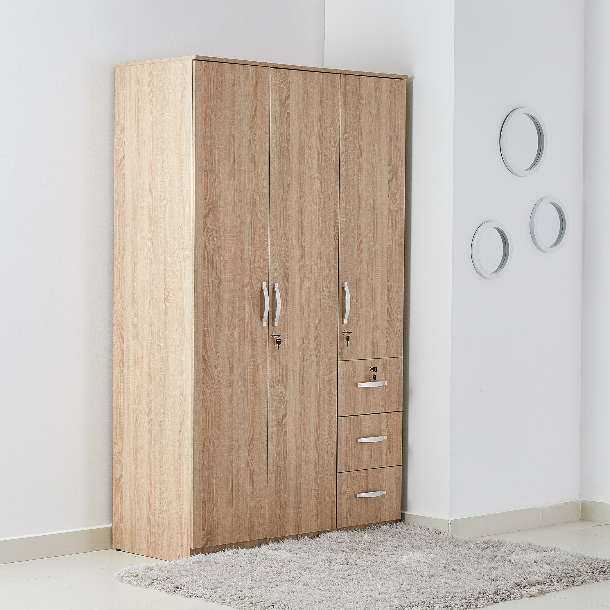 Movo Joy 3-Door 3-Drawer Wardrobe with Lock-PROMO_HB_SA_HBX10_TH1000_NEW_031025-image-1