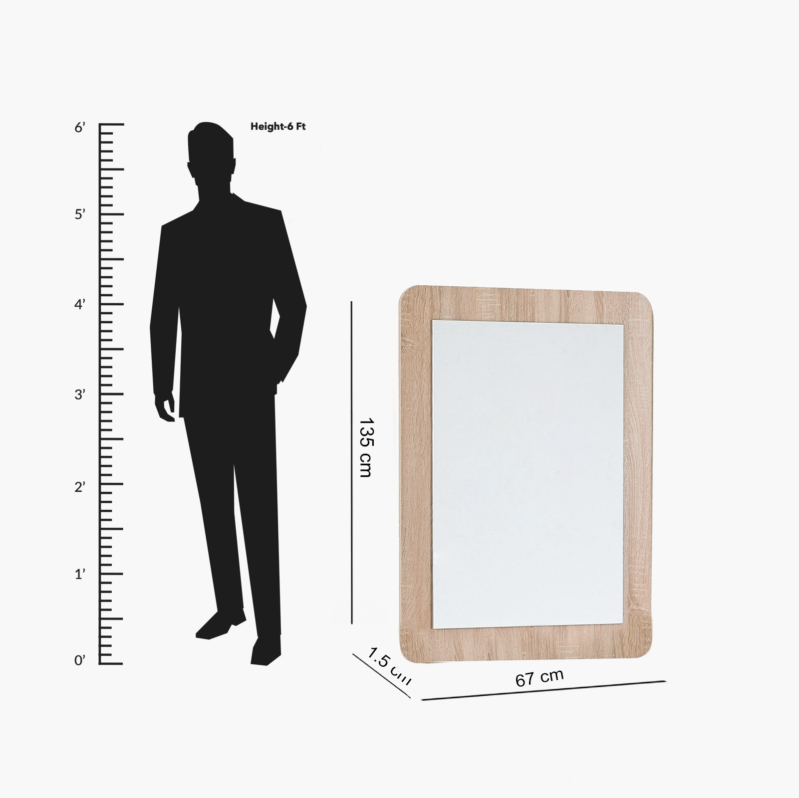 Joy Rectangular Wooden Mirror without Dresser-hbxfurniture-kidsroom-kidsdressersandmirrors-image-5