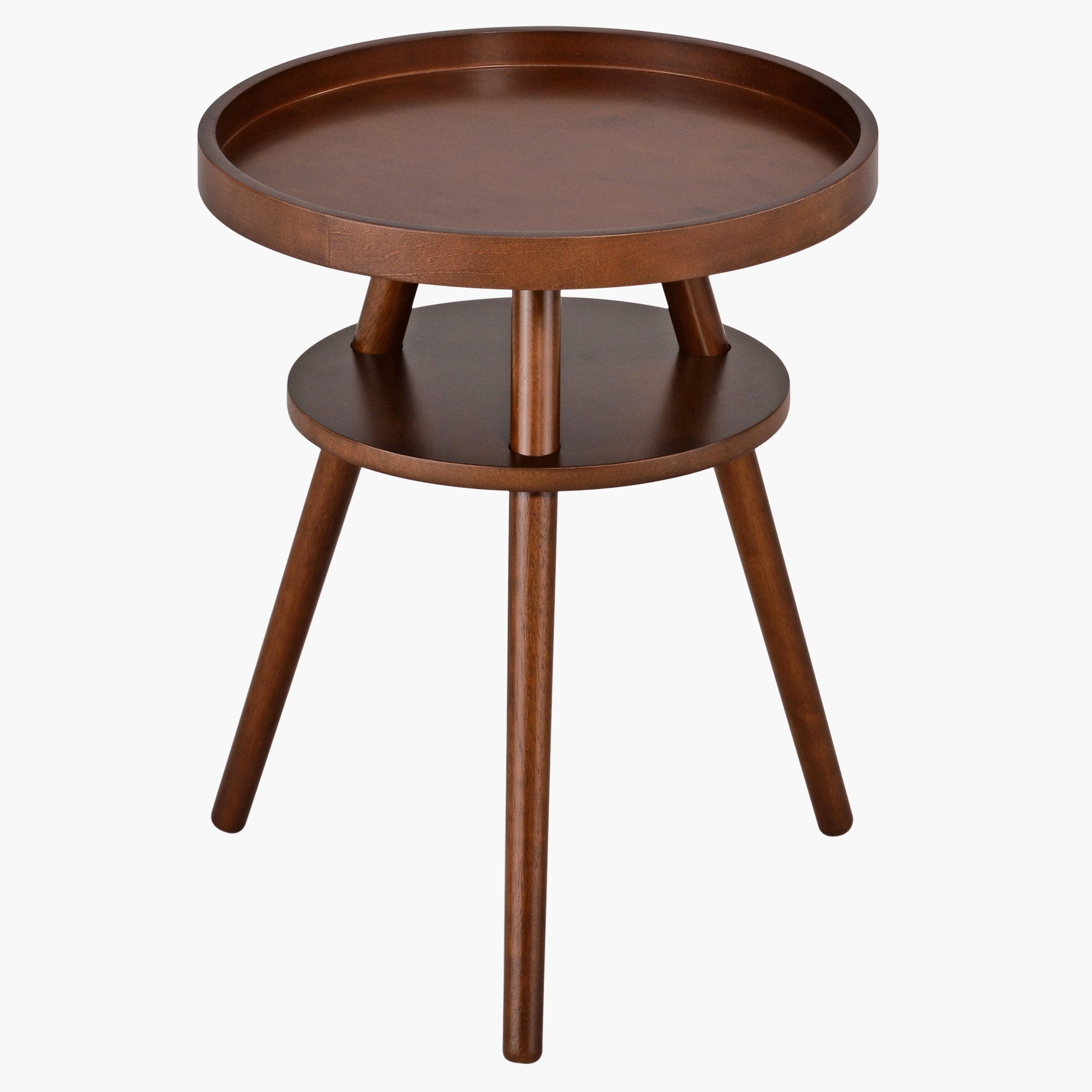 طاولة جانبية مستديرة بتشطيب خشبي من سكاندي-hbxfurniture-livingroom-endtables-image-1