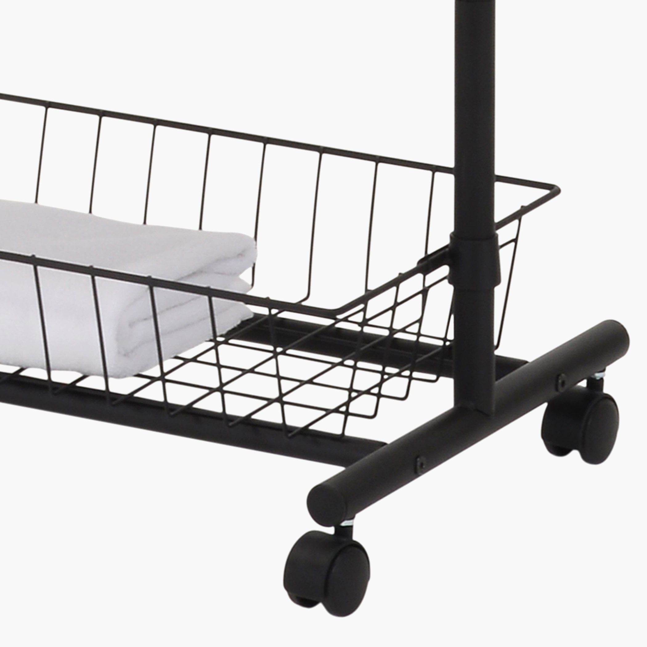 علاقة ملابس بعجلات مع سلتين تخزين-hbxbedroom-bedroomaccessories-bedroomstorage-image-3