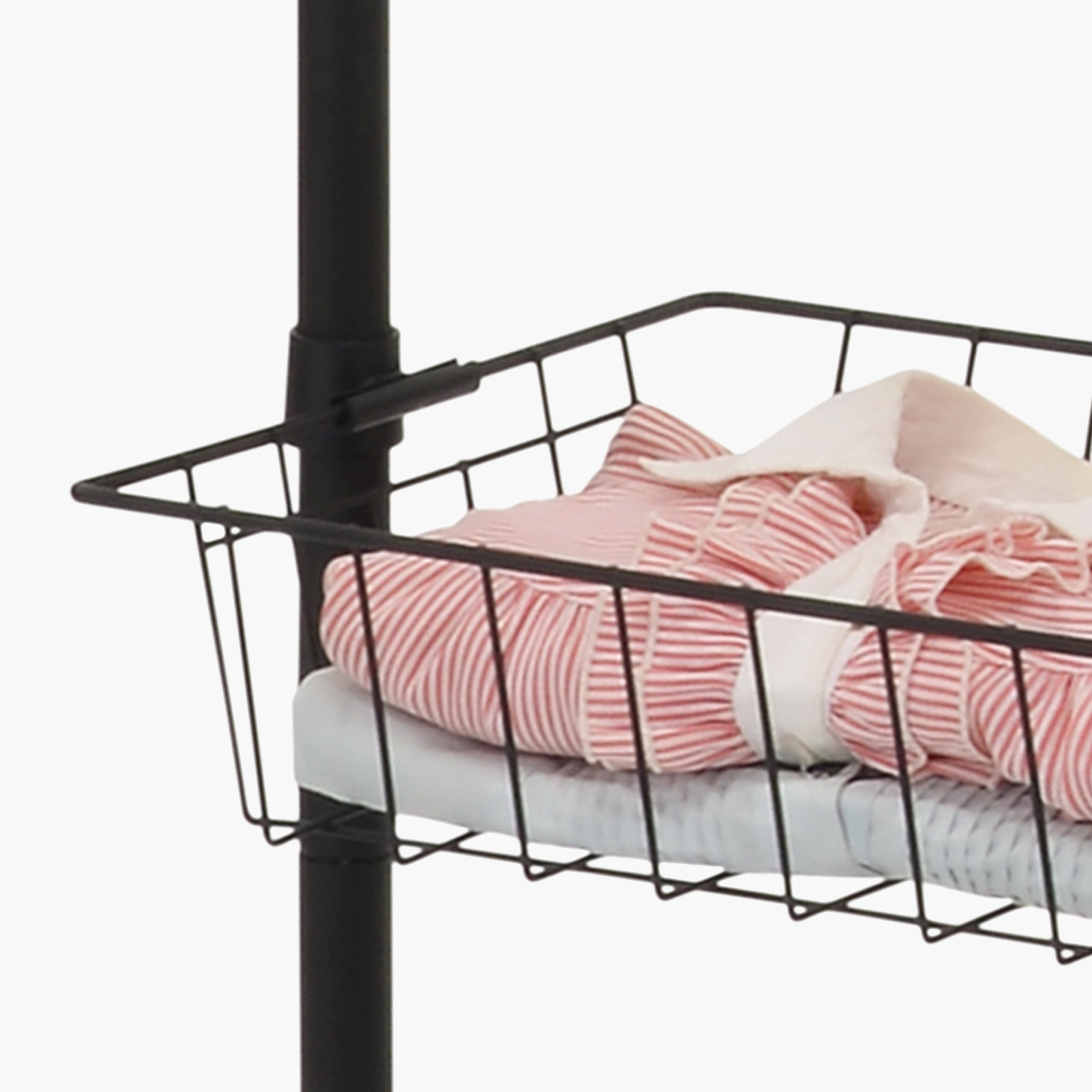 علاقة ملابس بعجلات مع سلتين تخزين-hbxbedroom-bedroomaccessories-bedroomstorage-image-4