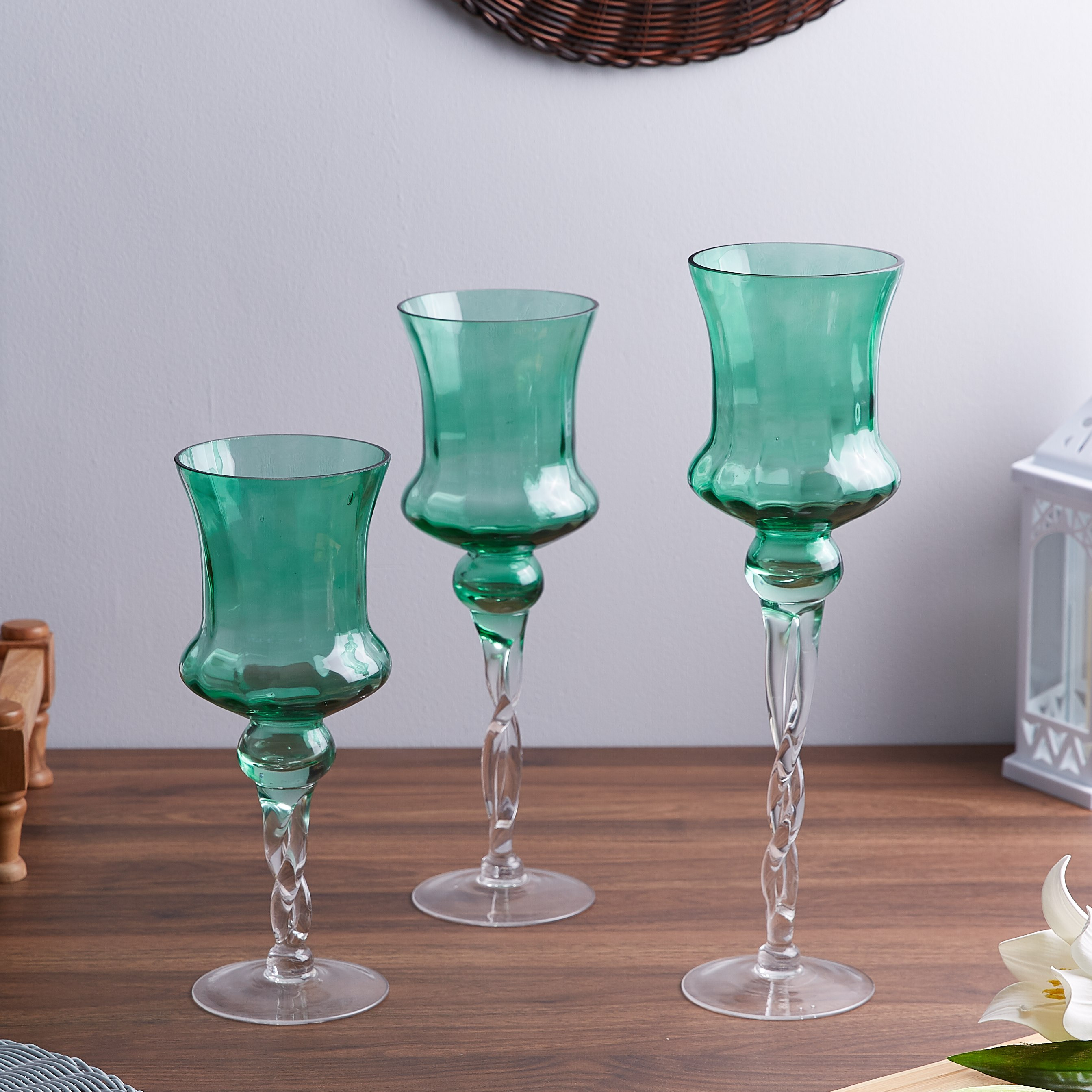حامل شموع زجاجي- طقم من 3 قطع-hbxlivingroom-decorandaccessories-candleholders-image-1