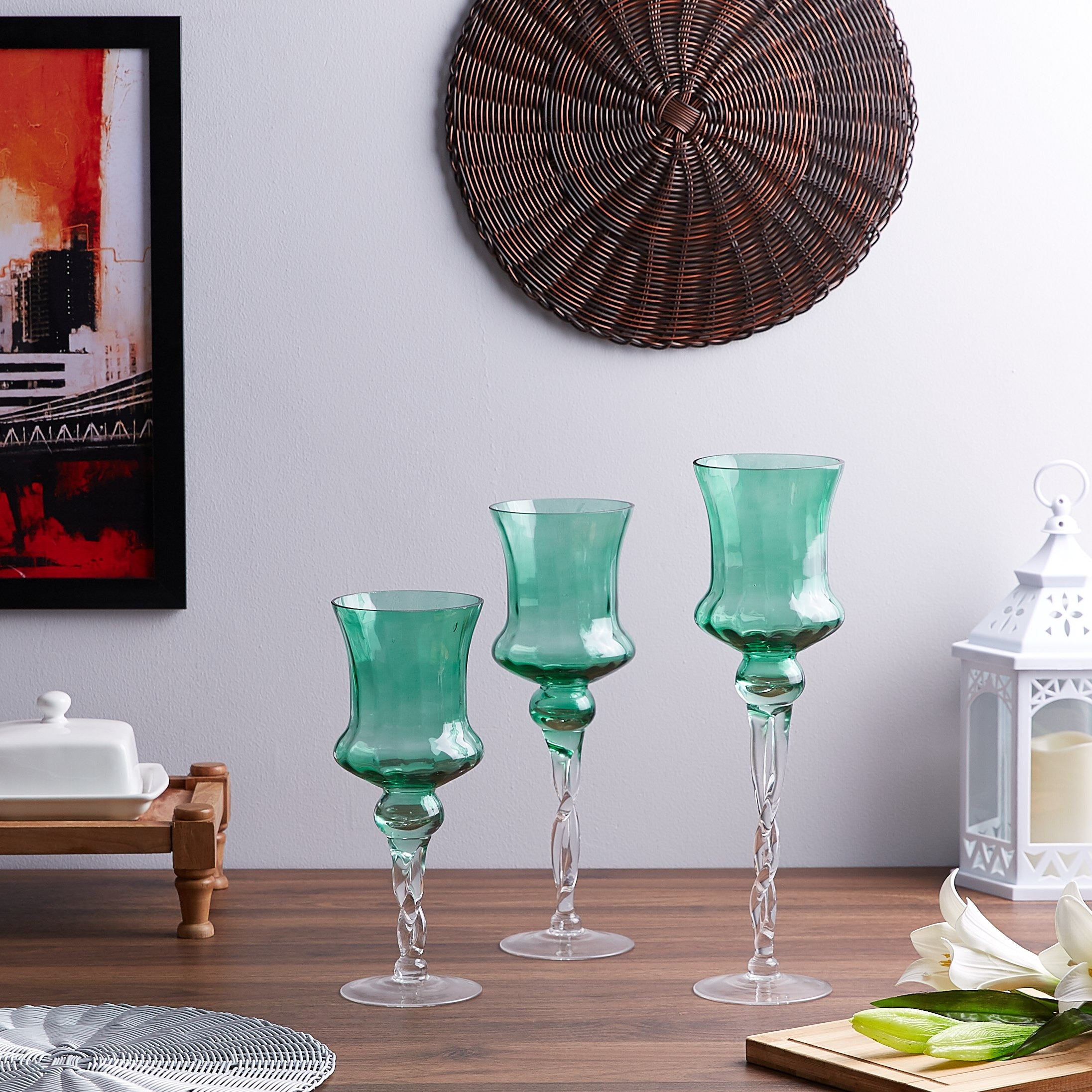 حامل شموع زجاجي- طقم من 3 قطع-hbxlivingroom-decorandaccessories-candleholders-image-3