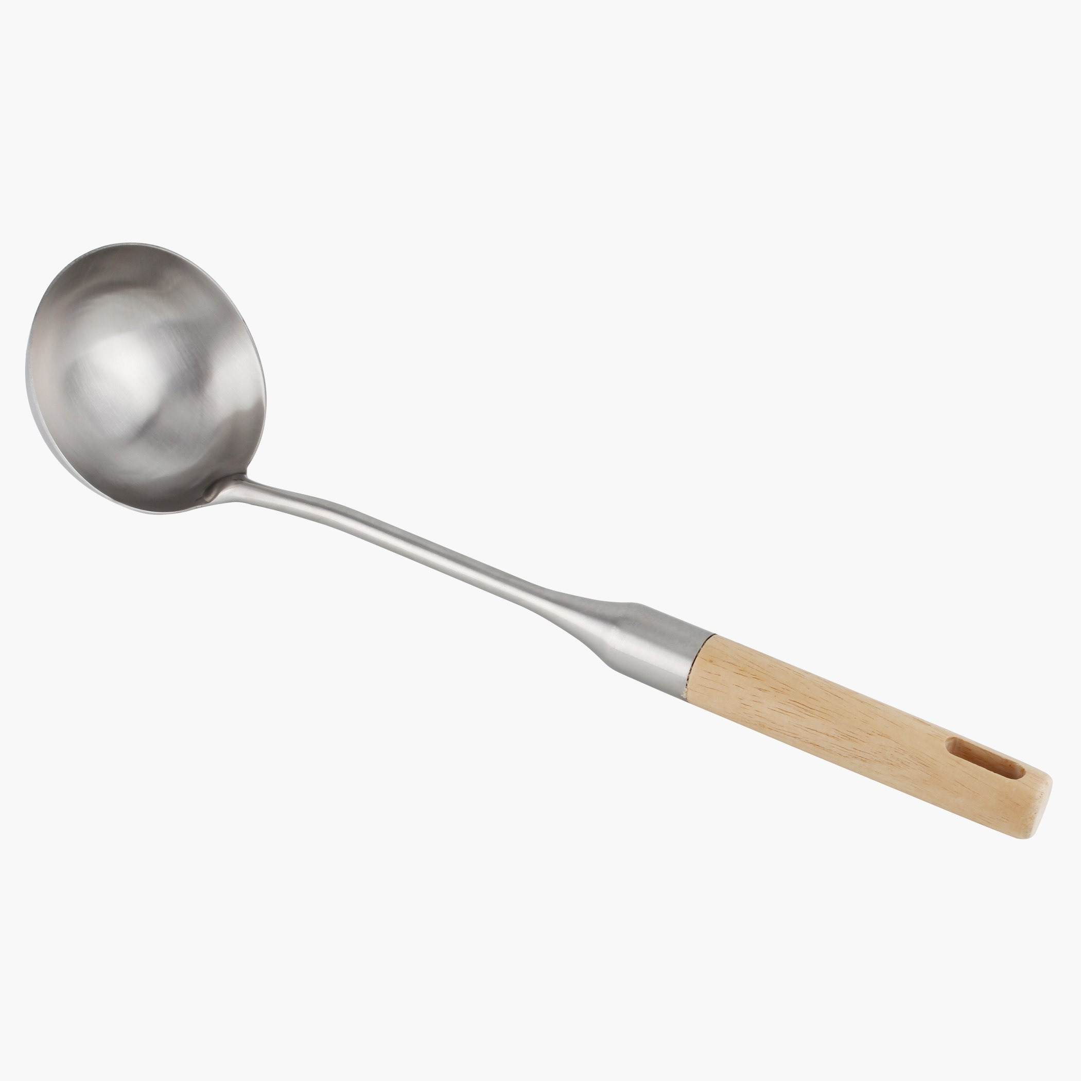 مغرفة مقعرة ستانلس ستيل بمقبض خشب-hbxhomeware-hbxkitchen-image-1