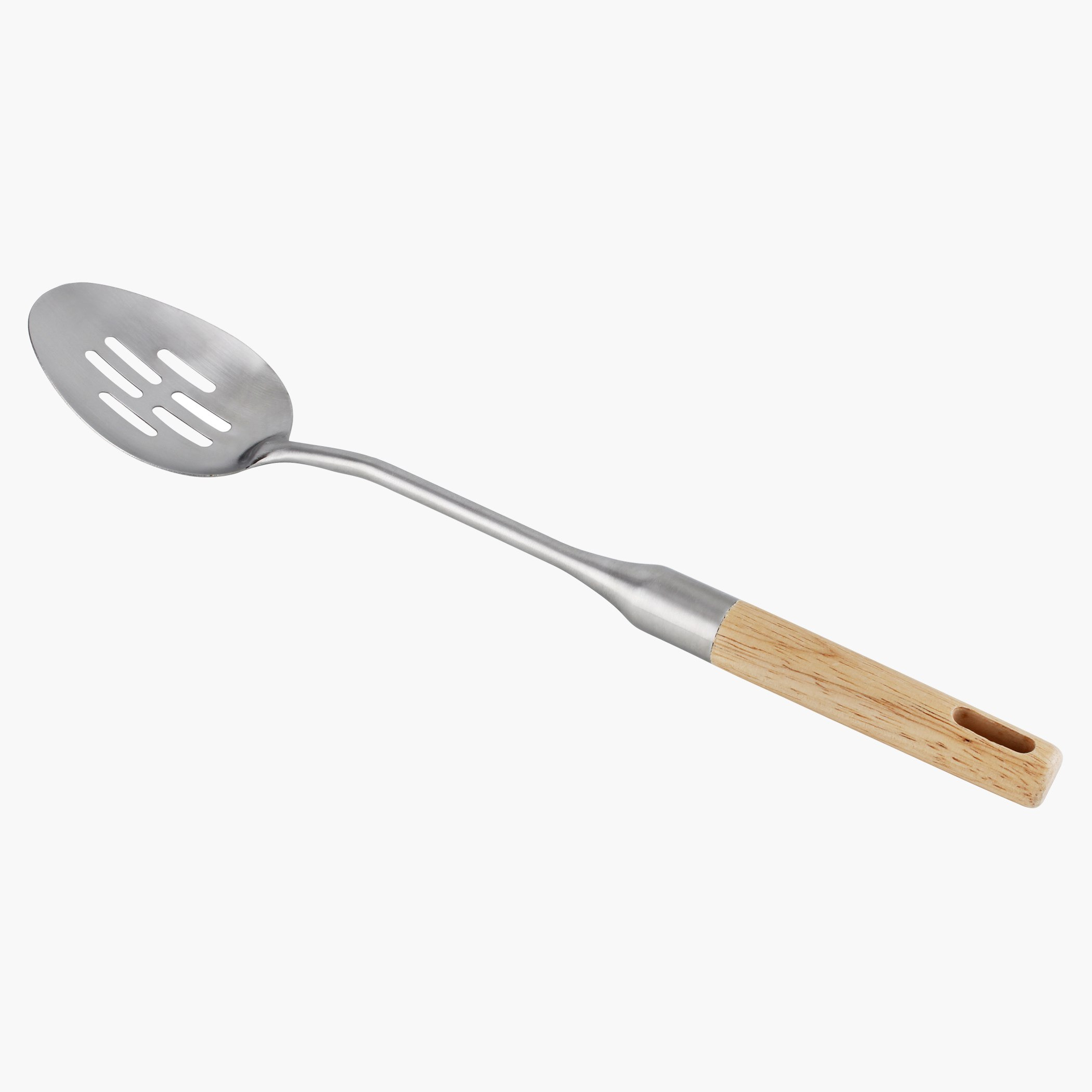 Berger Stainless Steel Slotted Spoon with Wooden Handle-hbxdiningroom-tabletop-cutlery-image-1