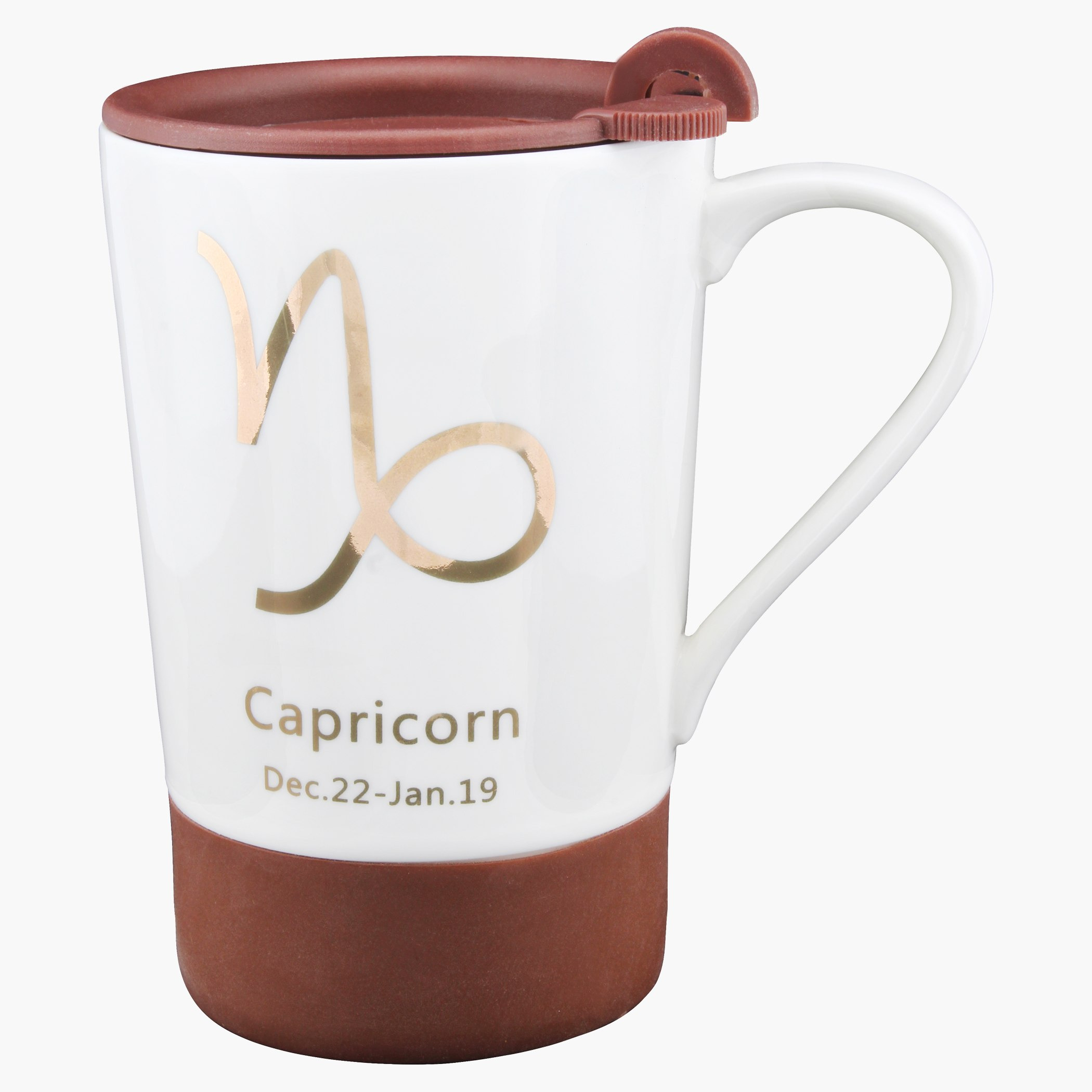 Shallow Zodiac Sign Capricon Everyday Mug with Lid-hbxdecorandfurnishings-tabletop-crockery-image-1