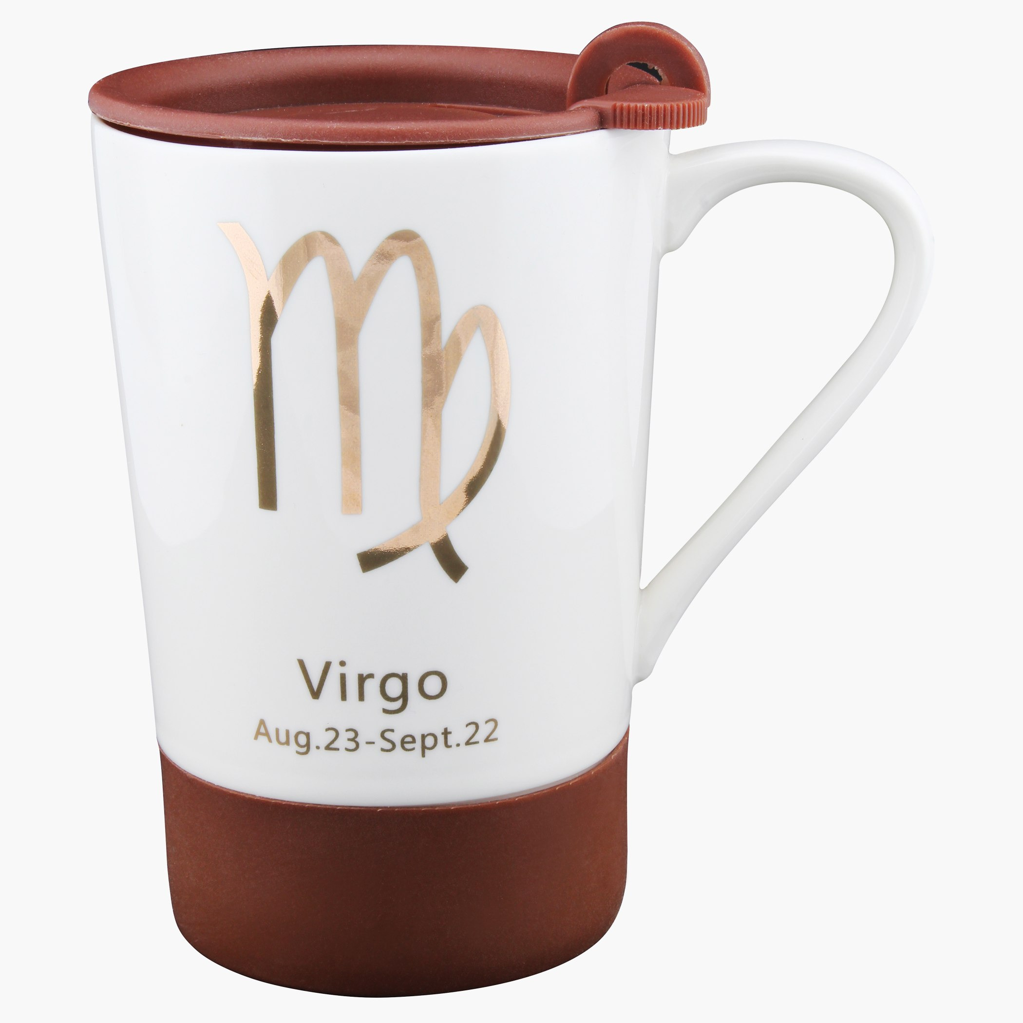 Shallow Zodiac Sign Virgo Everyday Mug with Lid-hbxdecorandfurnishings-tabletop-crockery-image-1
