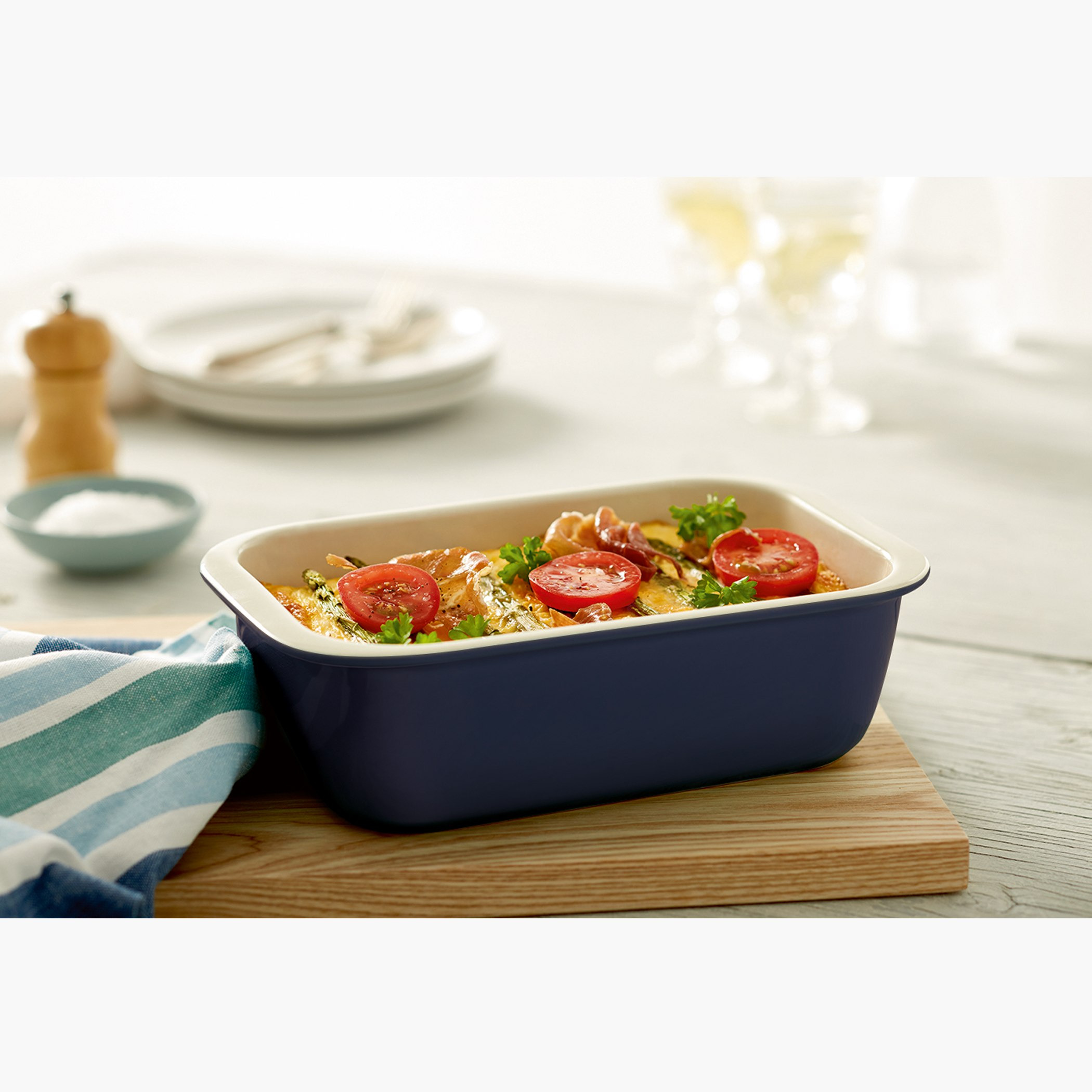 صحن خبز مستطيل بيضاوي ديكور ثيرموستون - 500 مل-hbxkitchen-bakeware-image-2