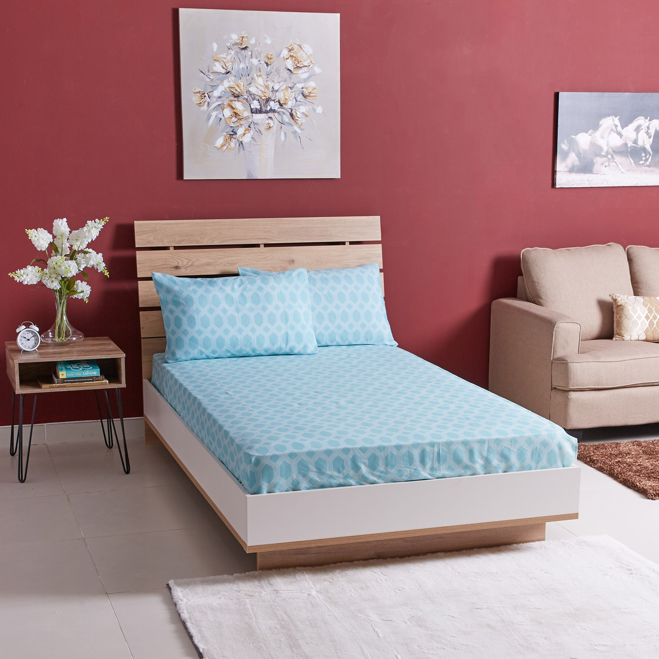 طقم شرشف مسطّح كينج 3 قطع بطبعات من أتلانتا كلارك - 240x260 سم-hbxhomeware-hbxbedroom-image-6