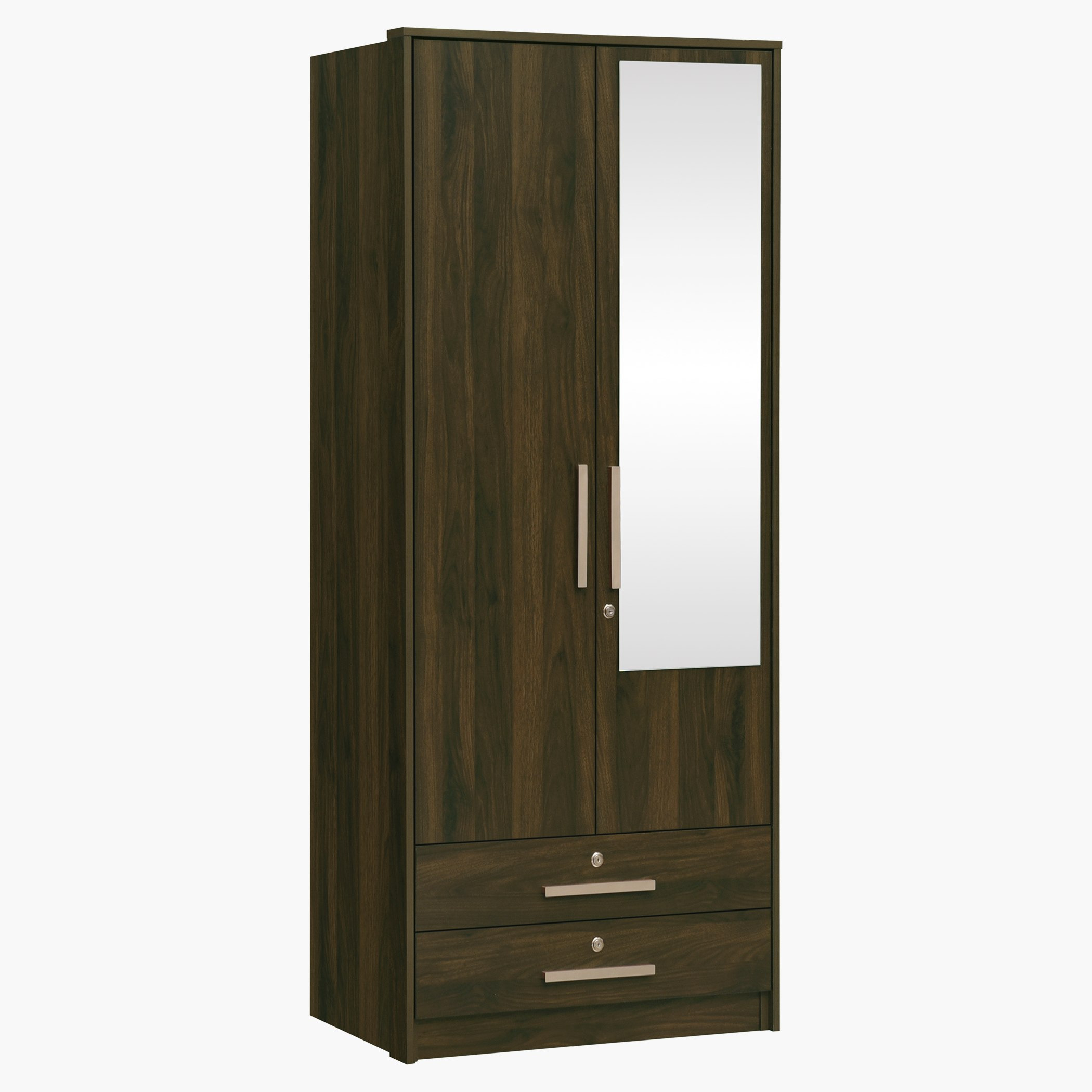 Movo Dazzle 2-Door 2-Drawer Wardrobe with Mirror and Locks-hbxfurniture-wardrobes-image-1