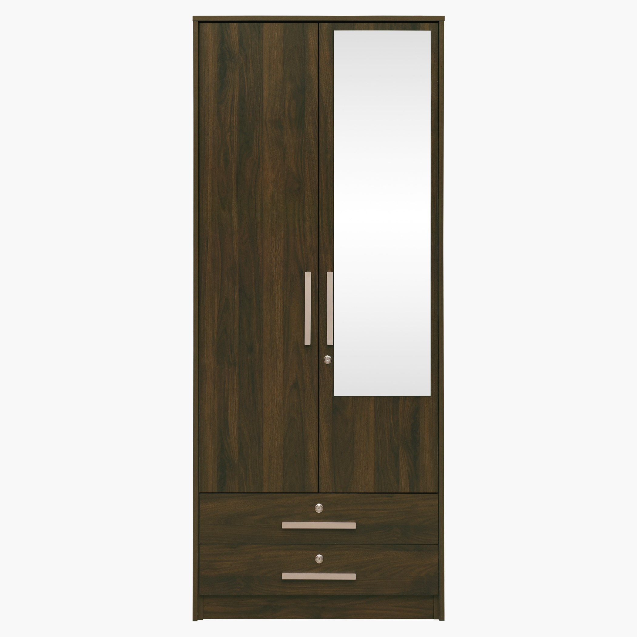Movo Dazzle 2-Door 2-Drawer Wardrobe with Mirror and Locks-hbxfurniture-wardrobes-image-2