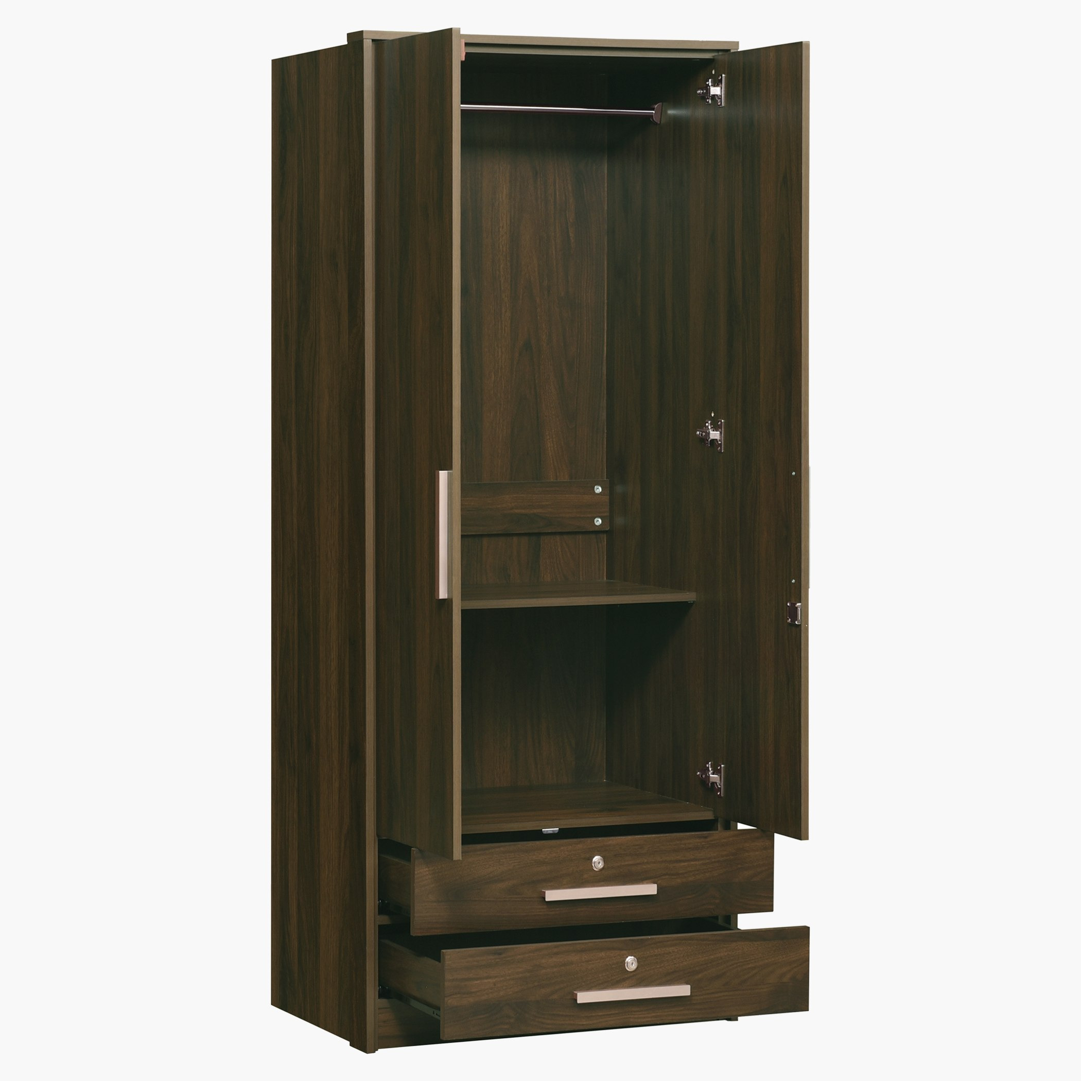 Movo Dazzle 2-Door 2-Drawer Wardrobe with Mirror and Locks-hbxfurniture-wardrobes-image-3