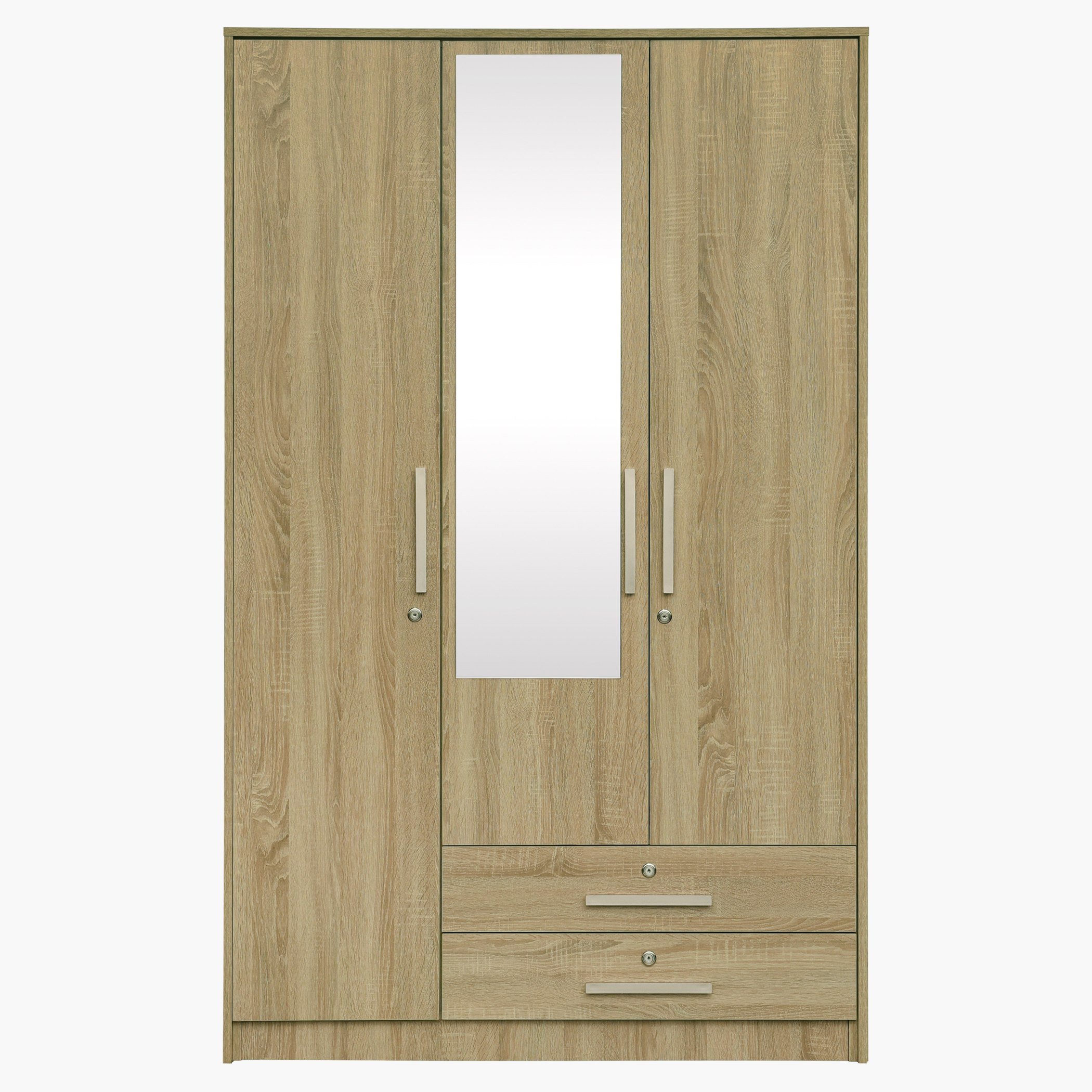 خزانة ملابس 3 أبواب و2 درج مع مرآة وأقفال - دازل من موڤو -hbxfurniture-wardrobes-image-2