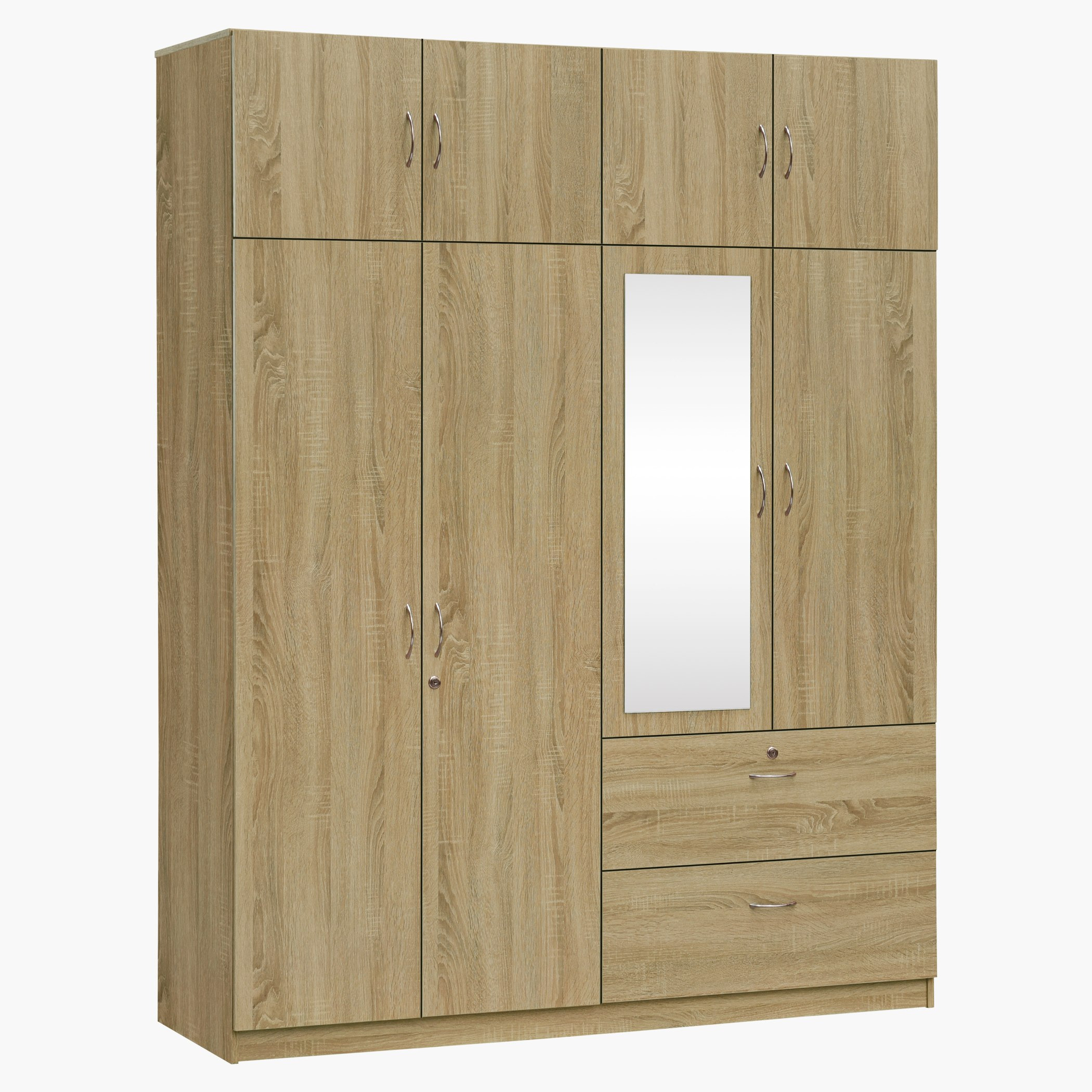 خزانة ملابس 8 أبواب مع 2 درج ومرآة - رومان من موڤو -hbxfurniture-wardrobes-image-1