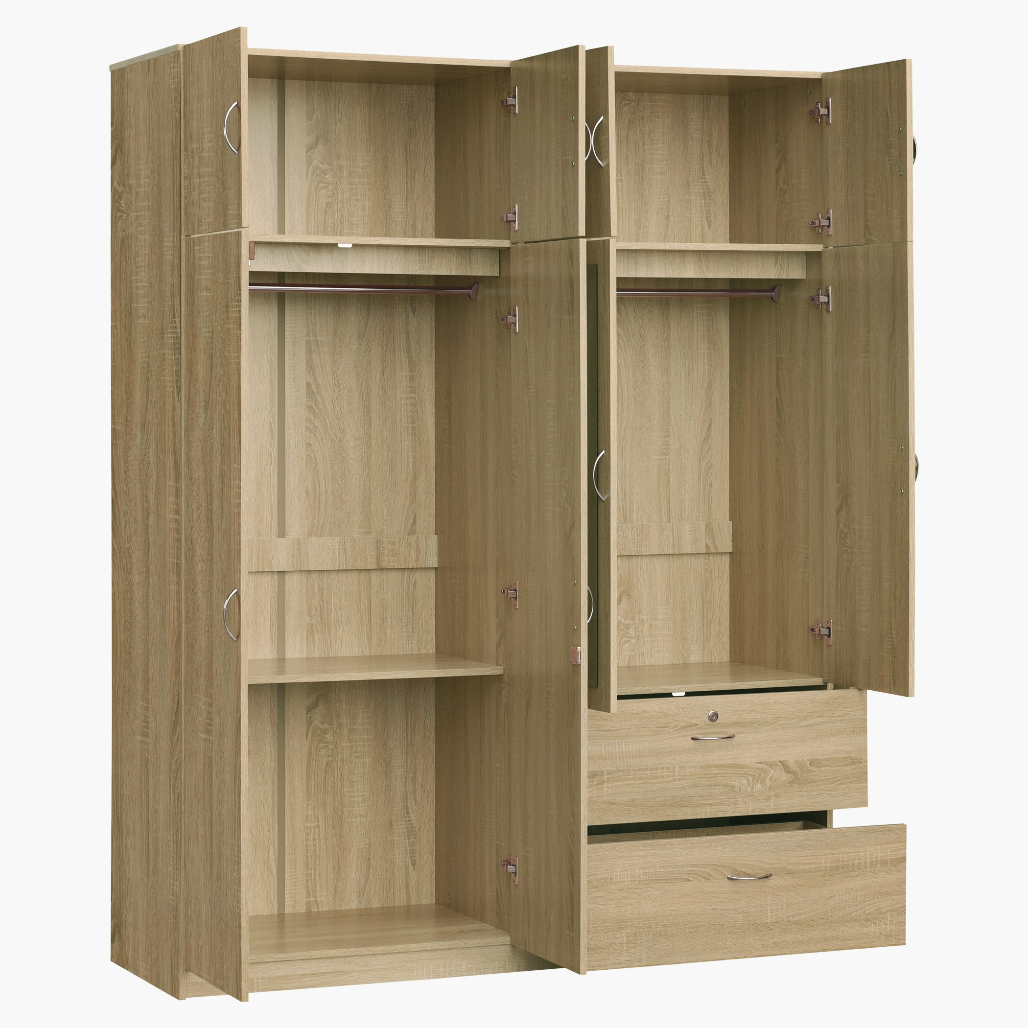 خزانة ملابس 8 أبواب مع 2 درج ومرآة - رومان من موڤو -hbxfurniture-wardrobes-image-3