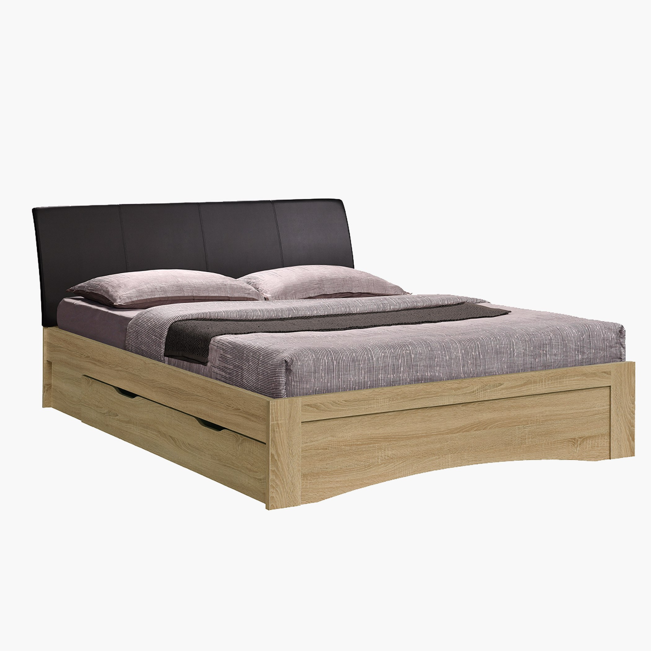 Movo Roman Queen Bed with Drawer Storage - 150x200 cm-hbxbedroom-bedsandbedsets-beds-queen-image-1