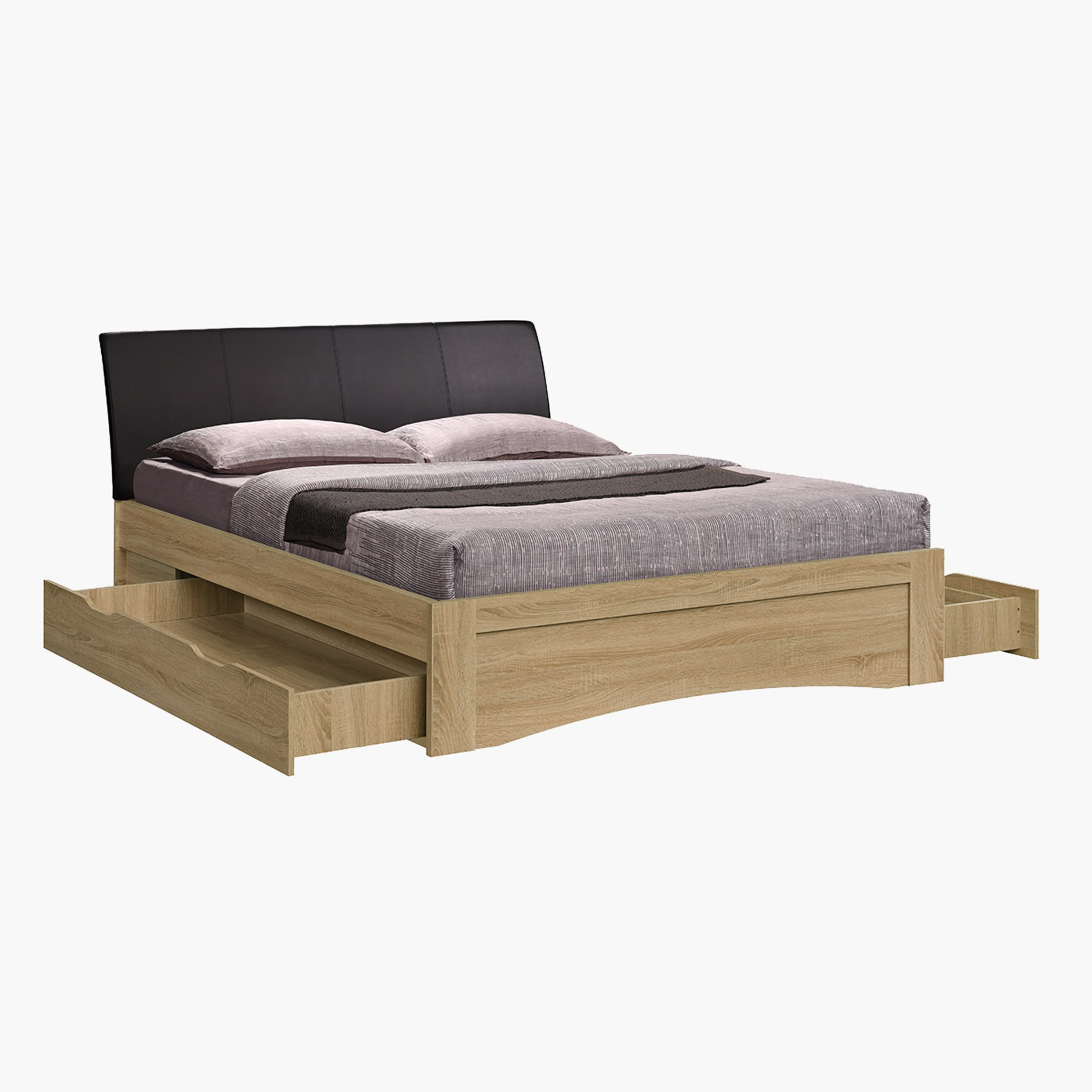 Movo Roman Queen Bed with Drawer Storage - 150x200 cm-hbxbedroom-bedsandbedsets-beds-queen-image-3