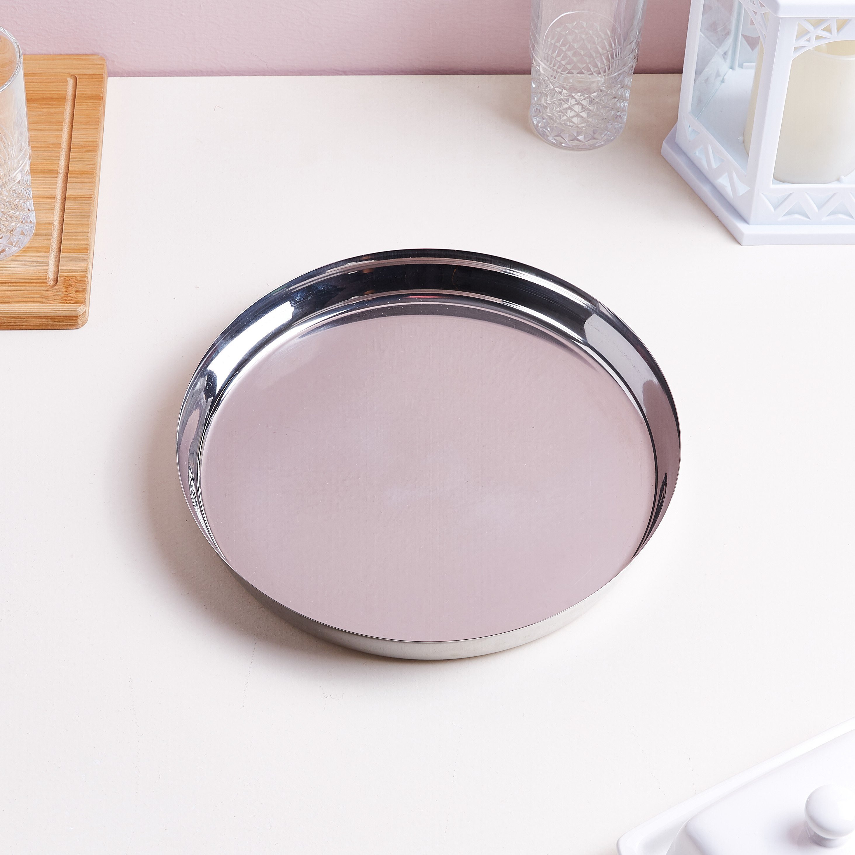 صحن ستانلس ستيل من فيونا - 26 سم-hbxdecorandfurnishings-tabletop-crockery-image-1