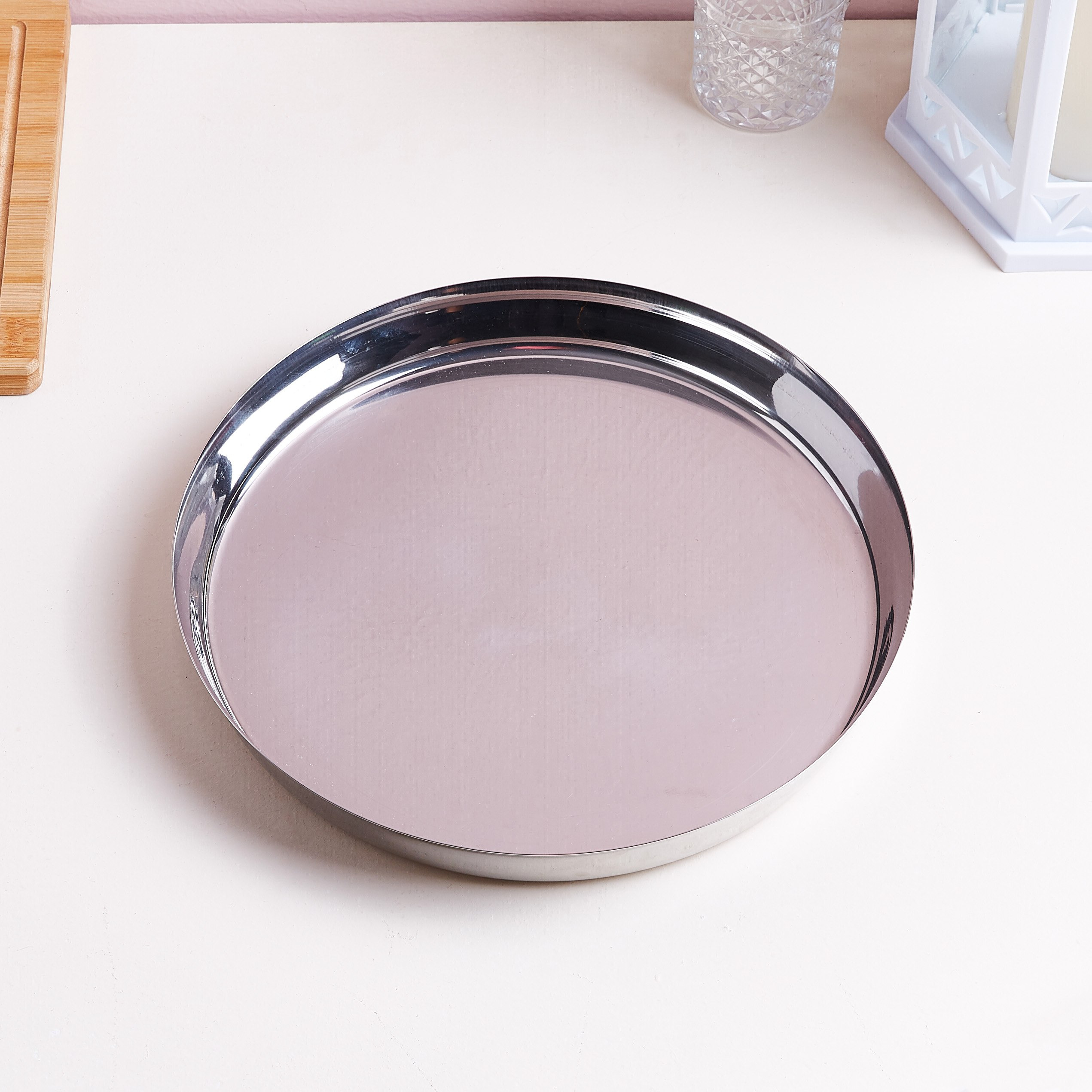 صحن ستانلس ستيل من فيونا - 29 سم-hbxdecorandfurnishings-tabletop-crockery-image-1