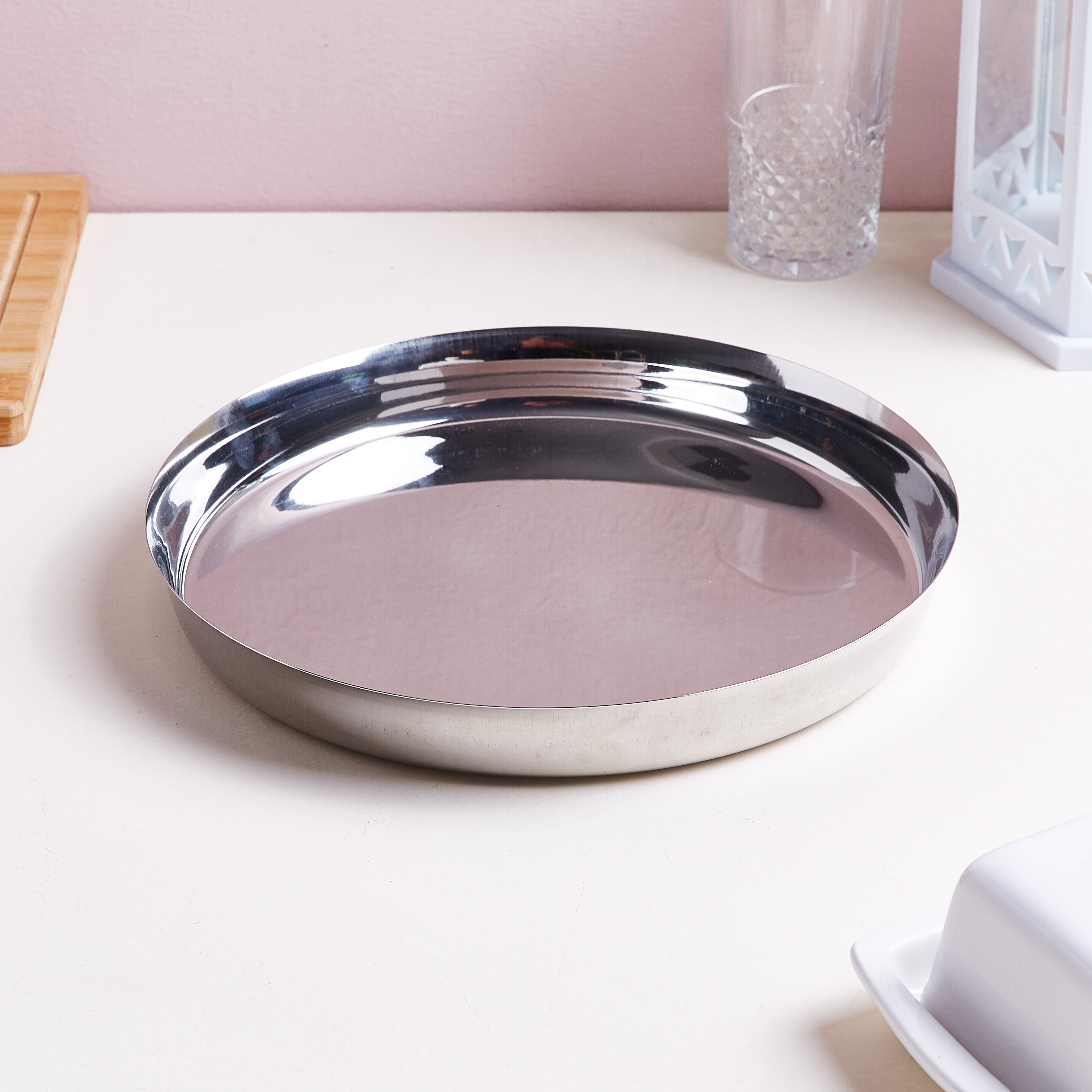 صحن ستانلس ستيل من فيونا - 29 سم-hbxdecorandfurnishings-tabletop-crockery-image-2