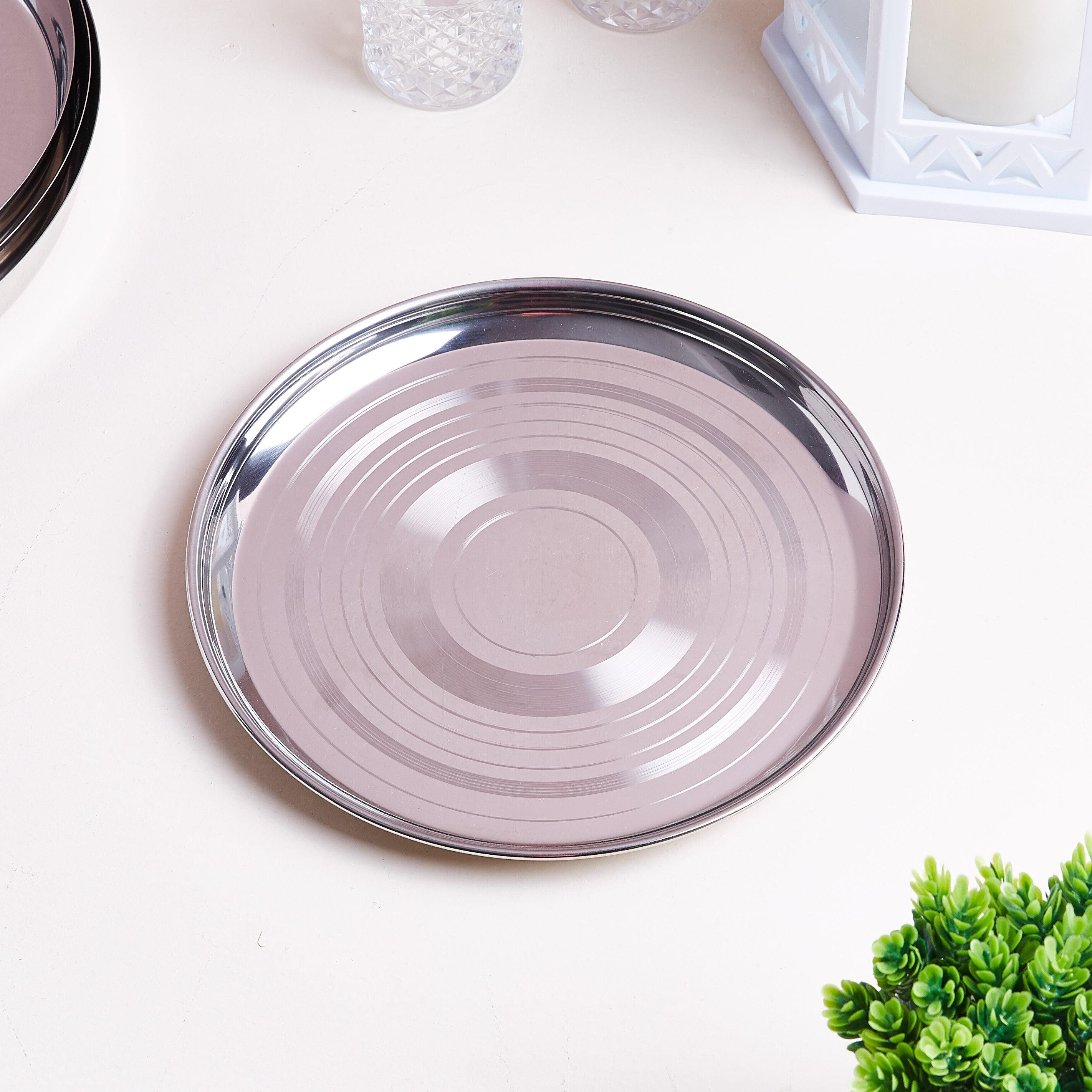 صحن ستانلس ستيل من فيونا - 25 سم-hbxdecorandfurnishings-tabletop-crockery-image-1