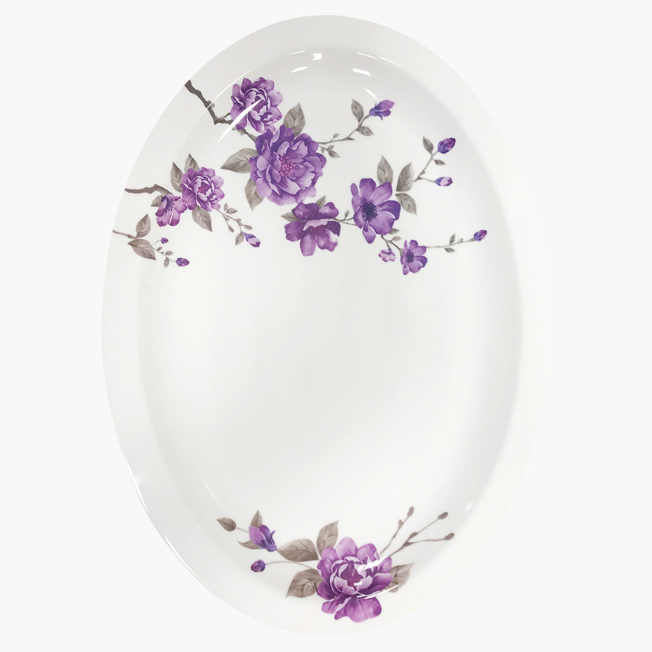 صحن بيضاوي ميلامين بطبعات أزهار من دينوال بلوسوم-hbxdecorandfurnishings-tabletop-crockery-image-2