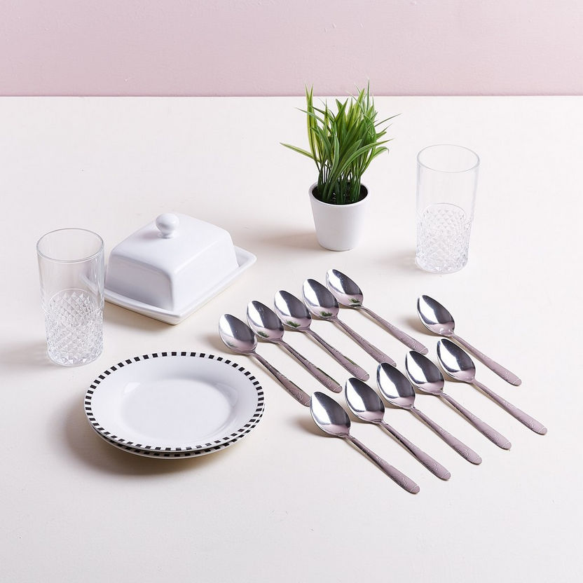Engraved Dessert Spoon - Set of 12-Cutlery-image-3