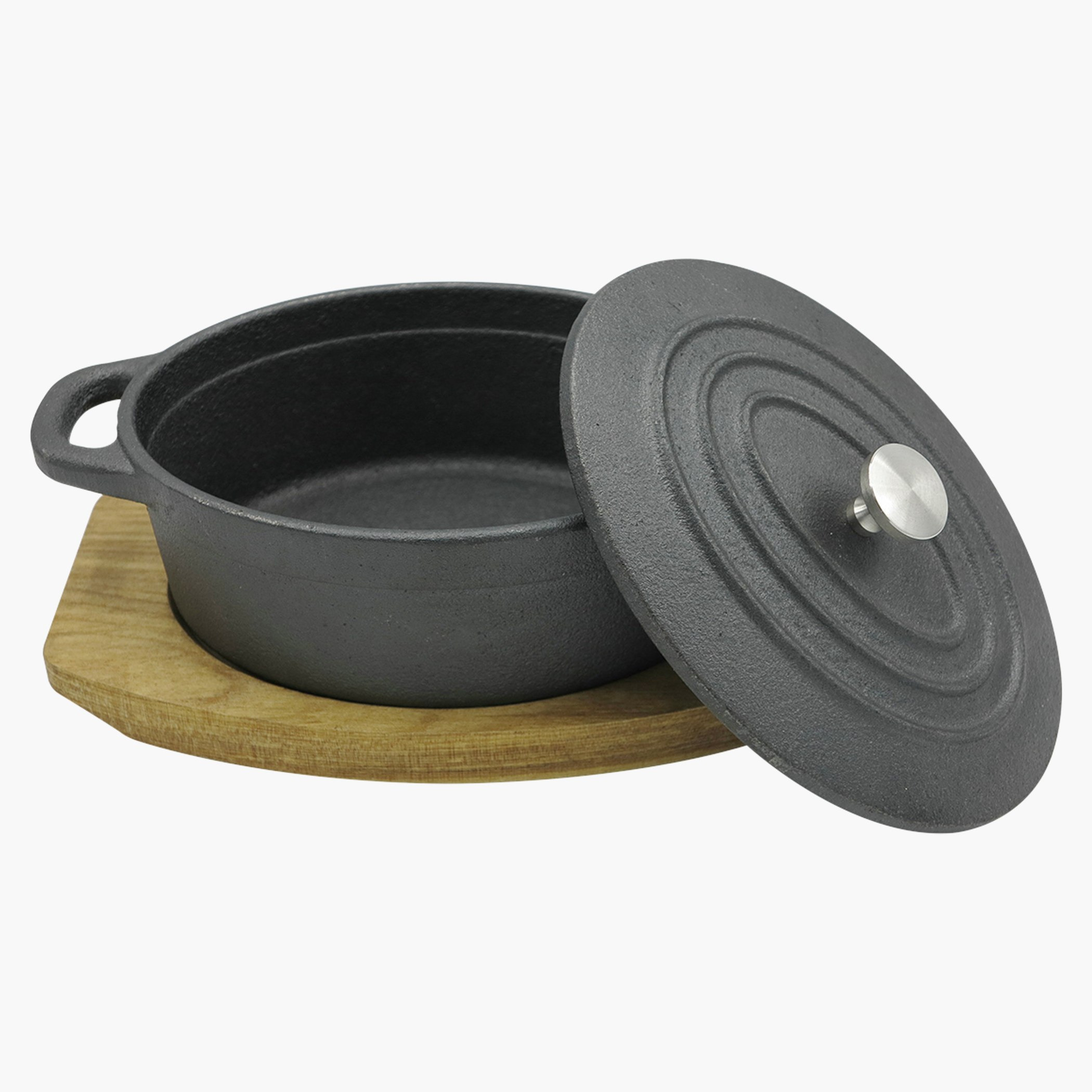 Oval Cast Iron Casserole with Tray-hbxkitchen-kitchenware-foodpreparation-image-1