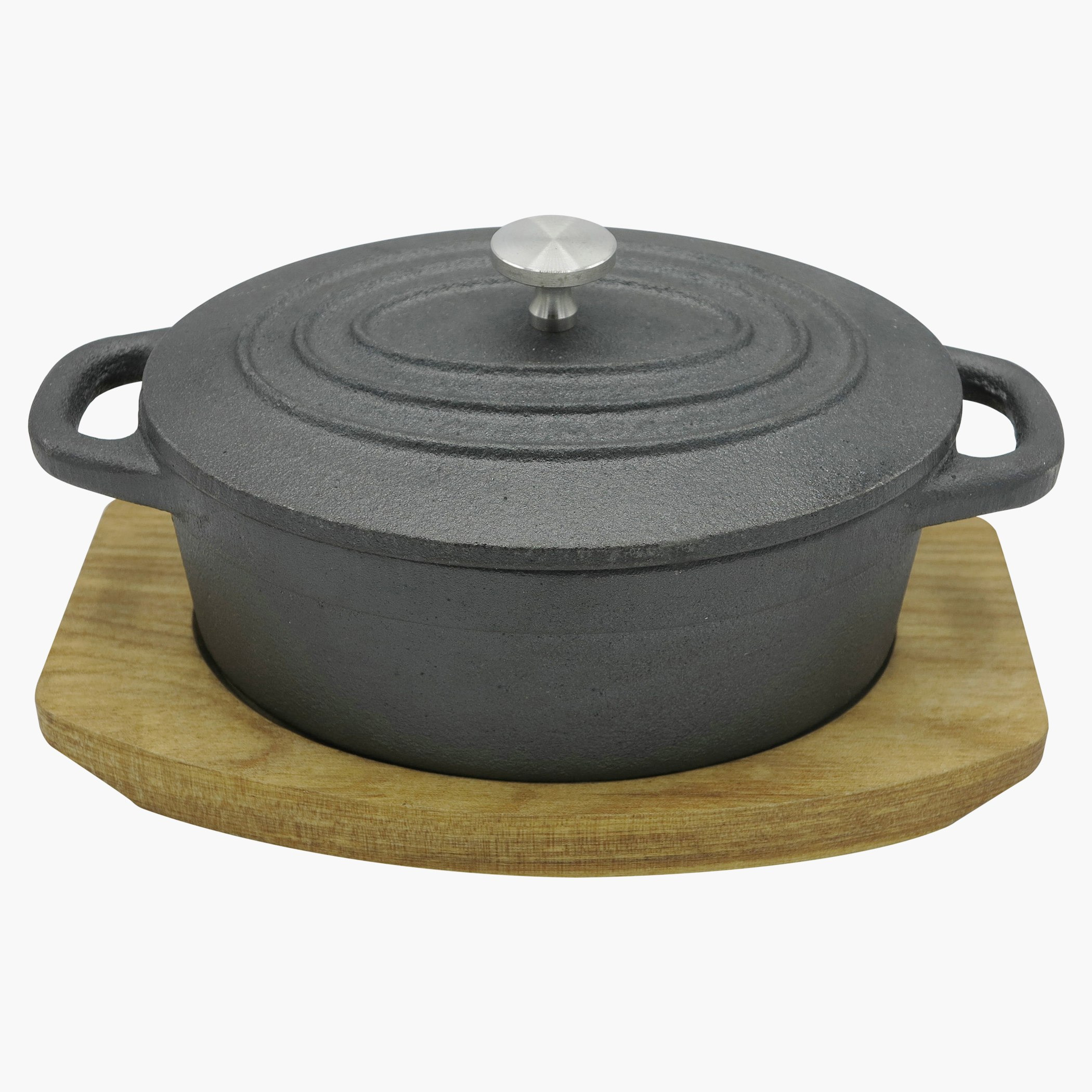 Oval Cast Iron Casserole with Tray-hbxkitchen-kitchenware-foodpreparation-image-2