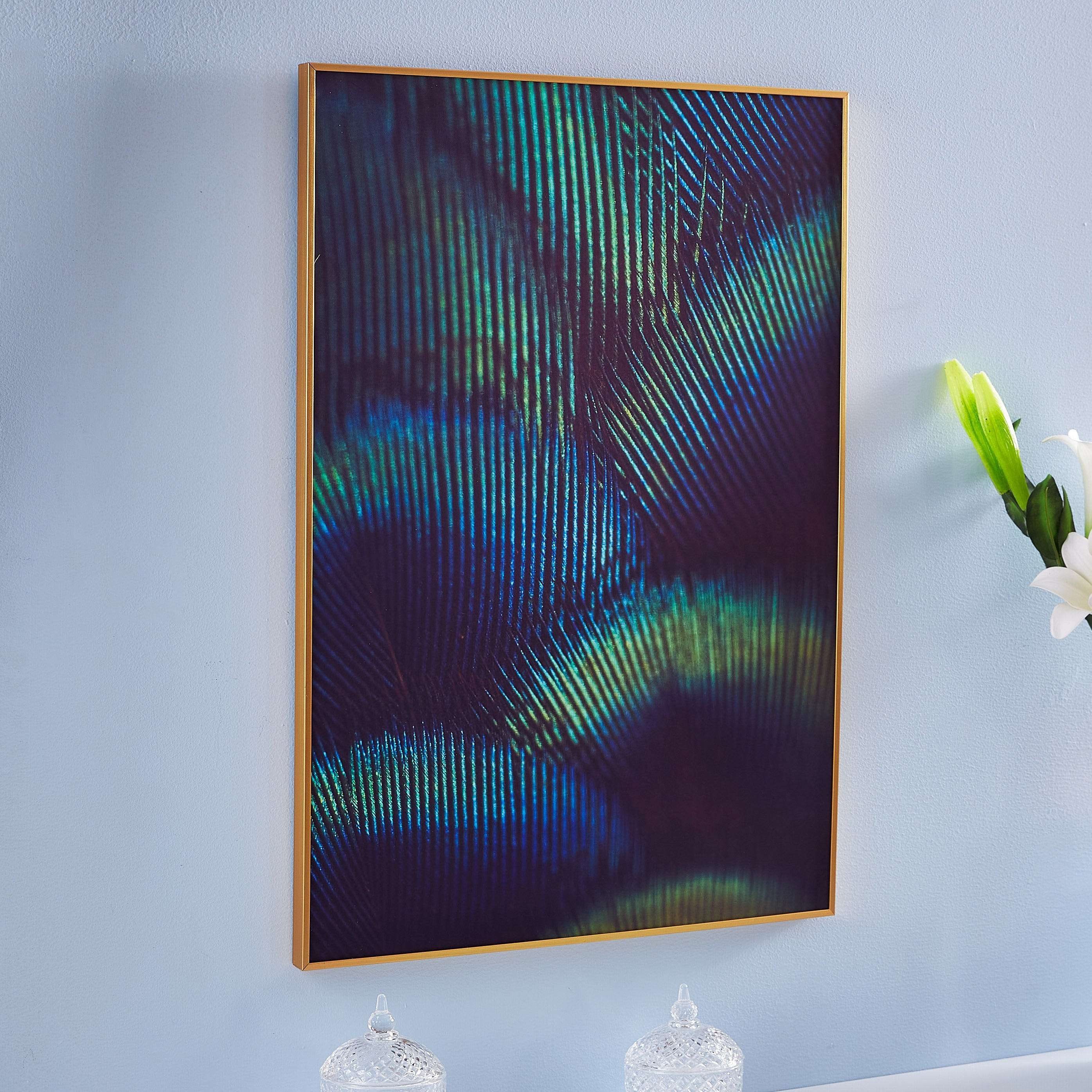 Peacock Feather Framed Printed Canvas-hbxhomeware-hbxdecorandfurnishings-image-3