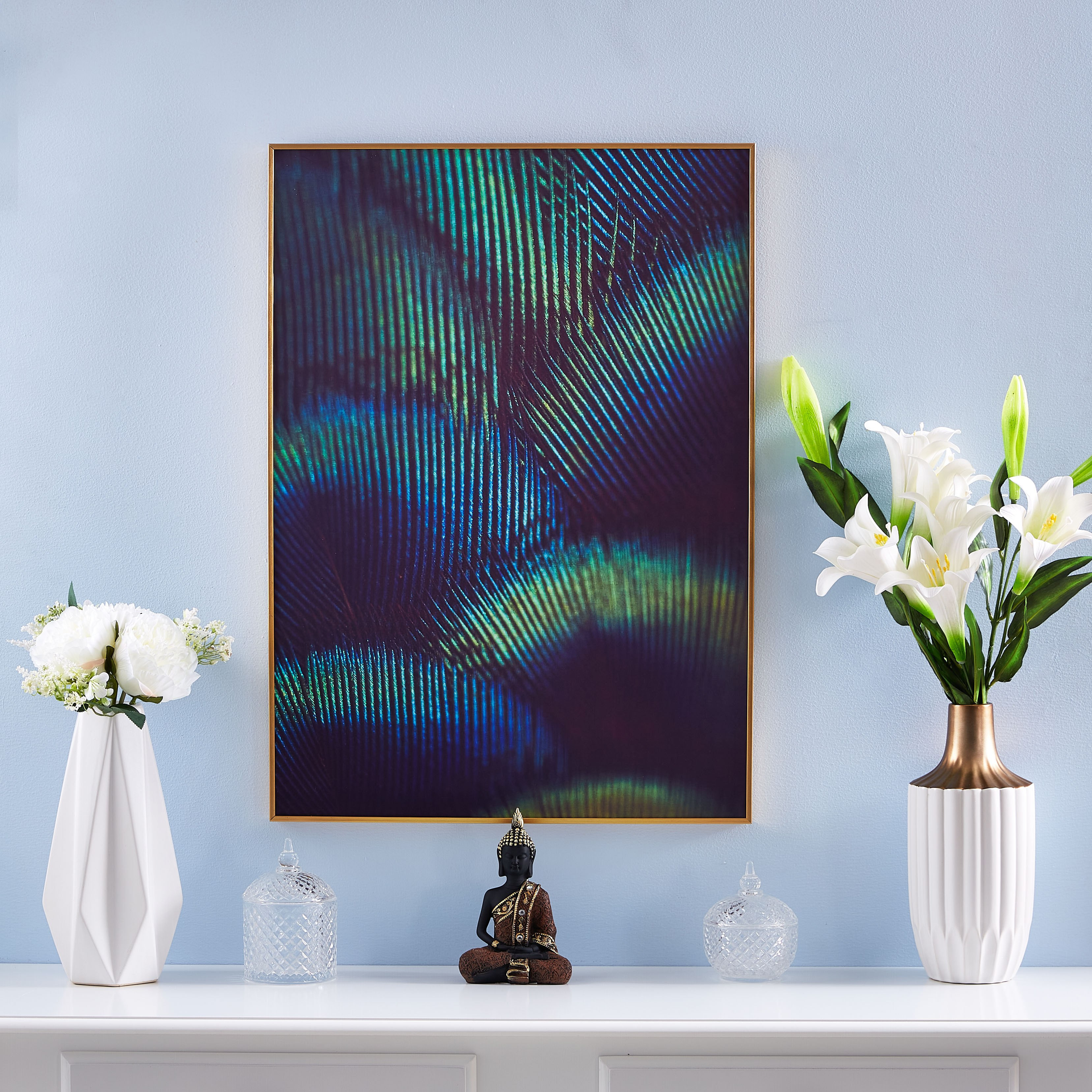 Peacock Feather Framed Printed Canvas-hbxhomeware-hbxdecorandfurnishings-image-4
