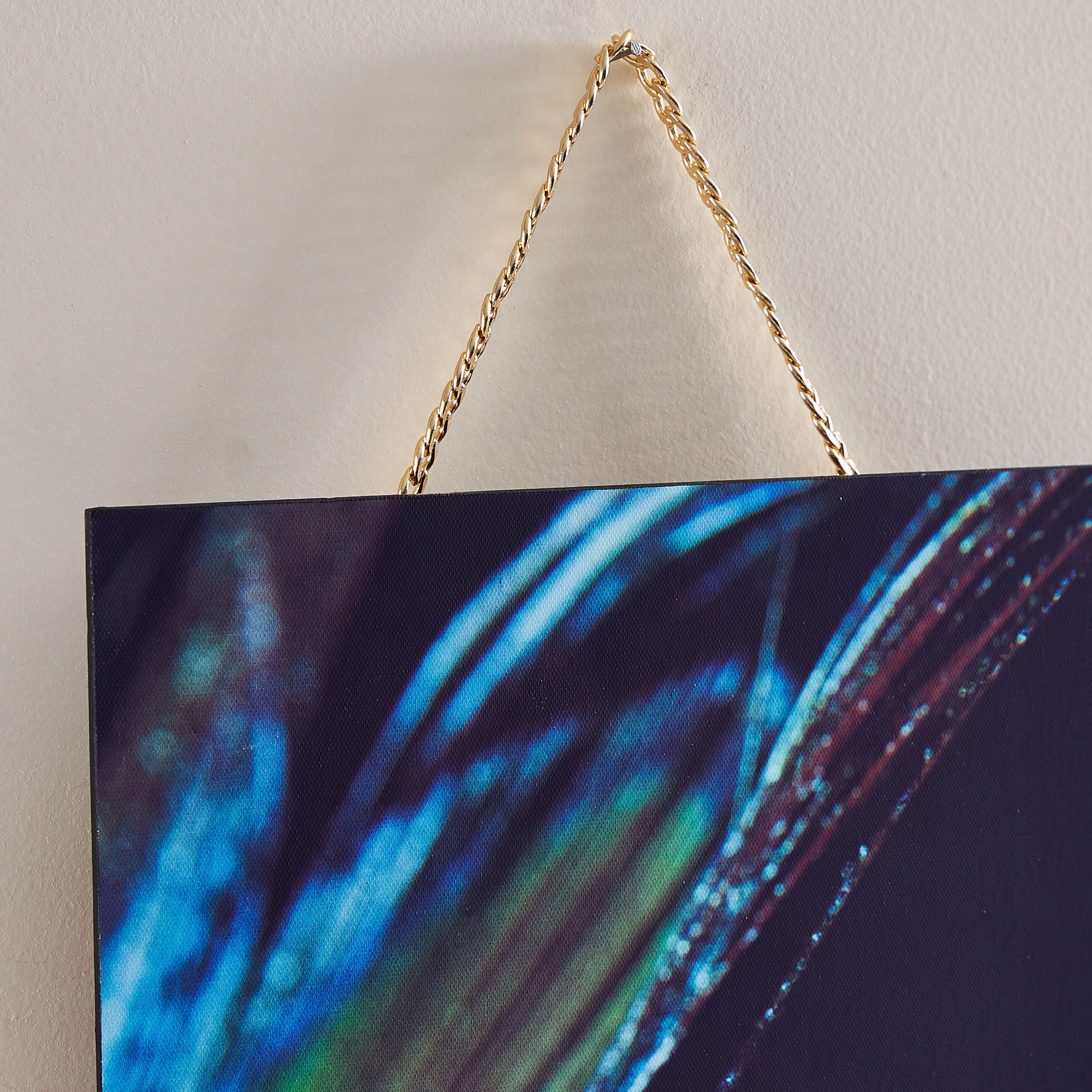 Peacock Feather Printed Plaque with Chain-hbxlivingroom-walldecor-wallart-image-2