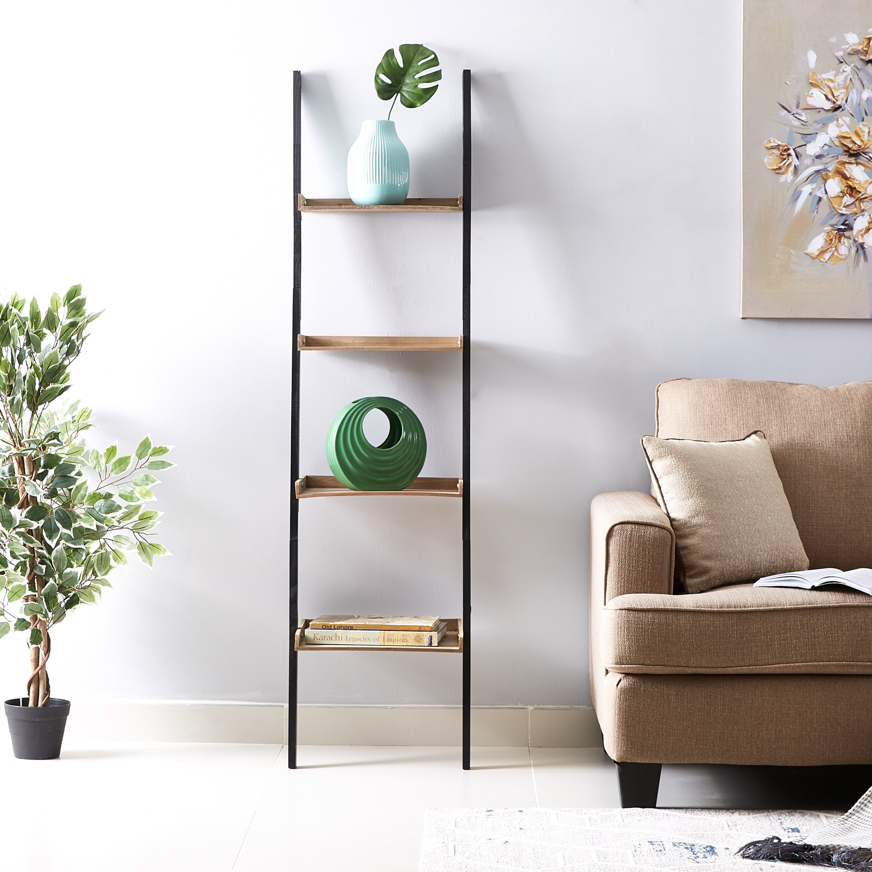 سلم خزانة كتب من رينيه - 42x37x168 سم-hbxfurniture-office-bookcases-image-1