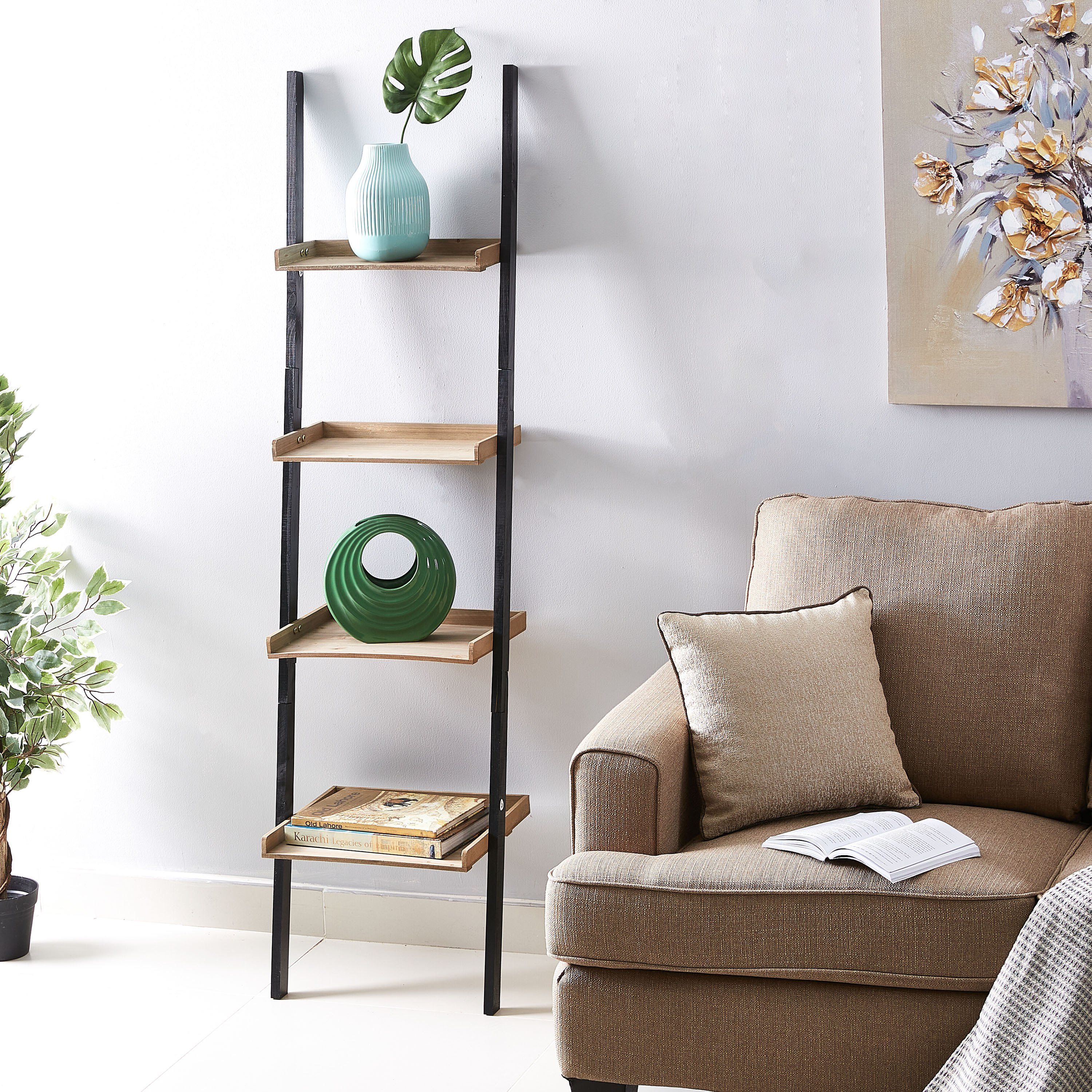 سلم خزانة كتب من رينيه - 42x37x168 سم-hbxfurniture-office-bookcases-image-2