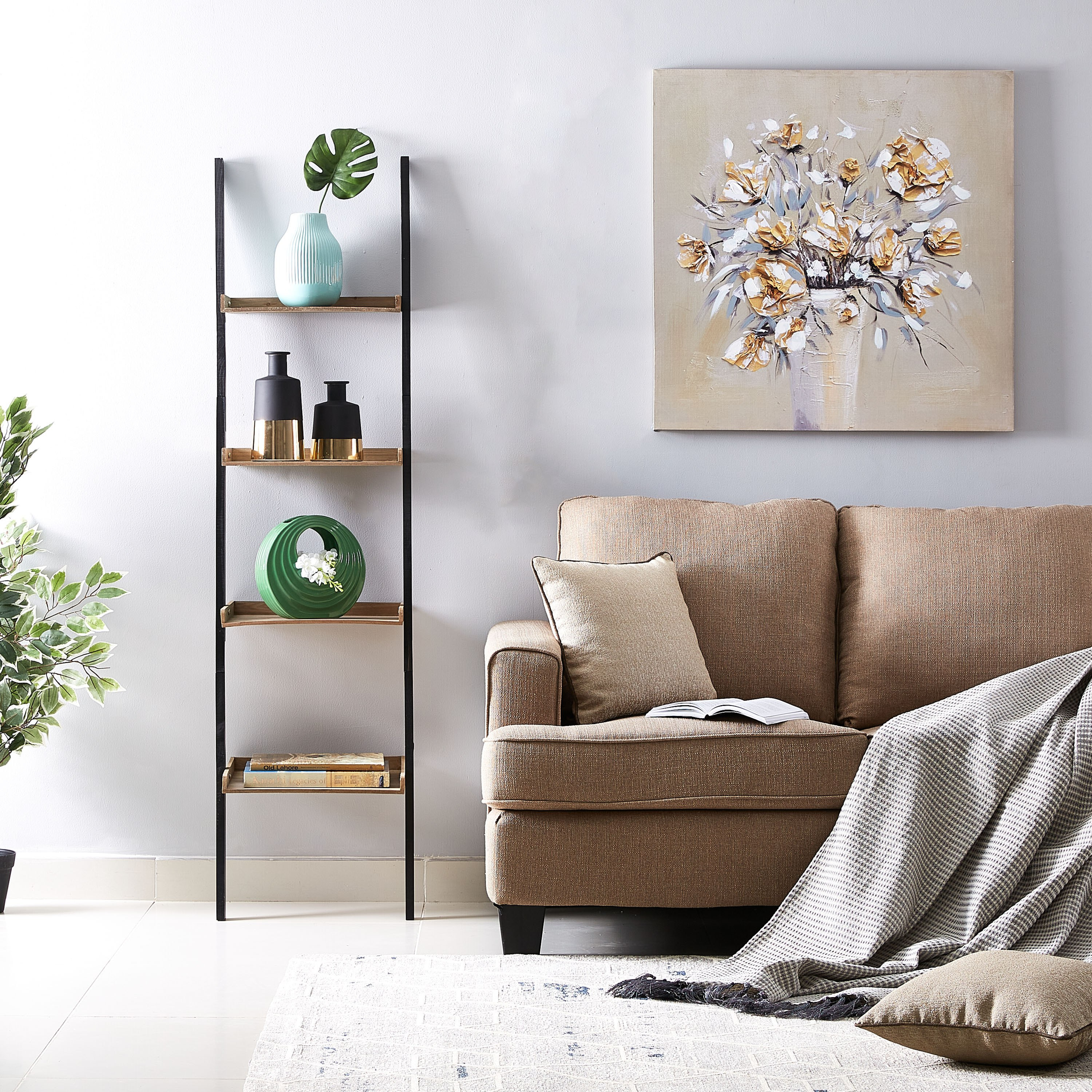سلم خزانة كتب من رينيه - 42x37x168 سم-hbxfurniture-office-bookcases-image-4