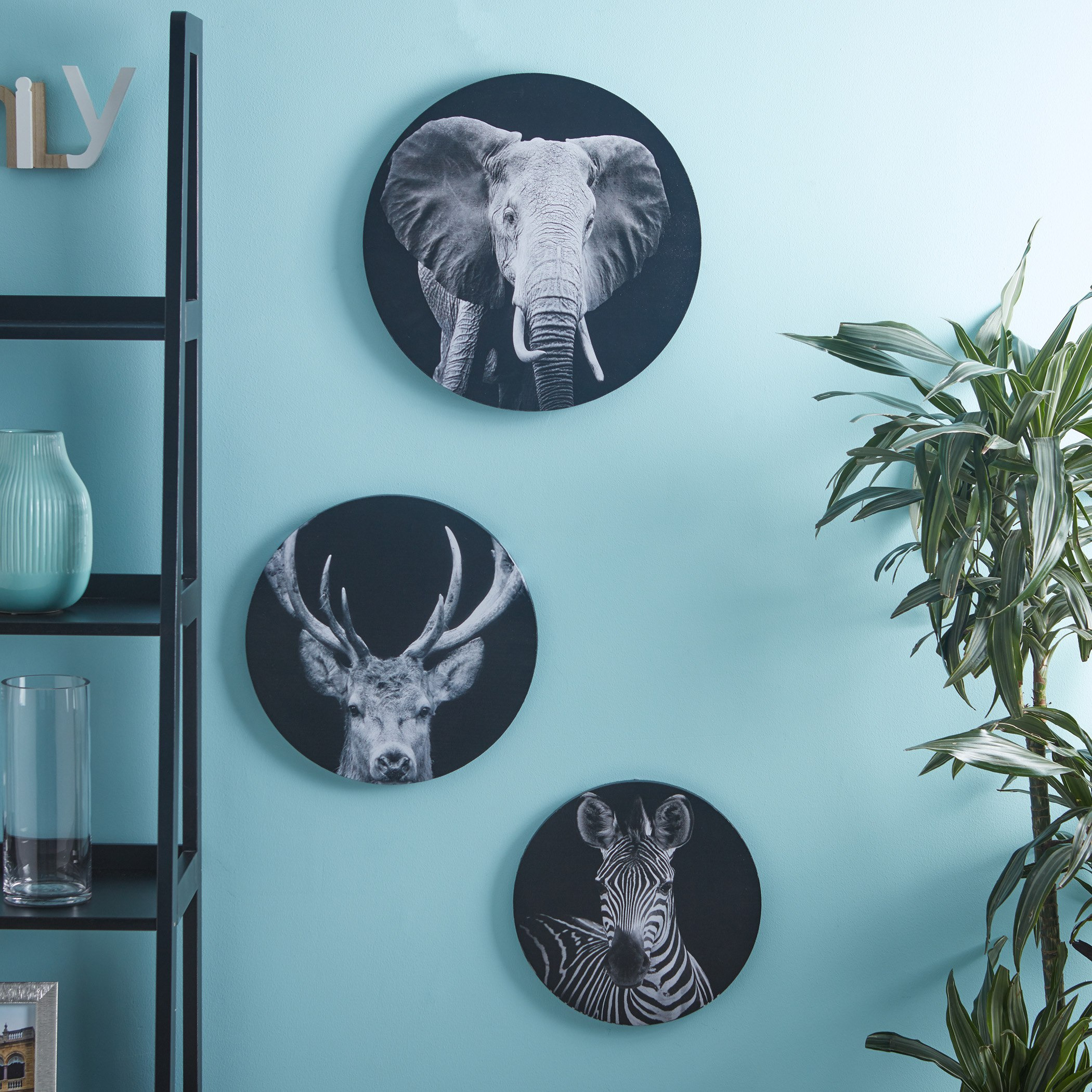 لوحة كانفاس مؤطرة بطبعات حيوانات بريّة- طقم من 3 قطع-hbxhomeware-hbxdecorandfurnishings-image-1