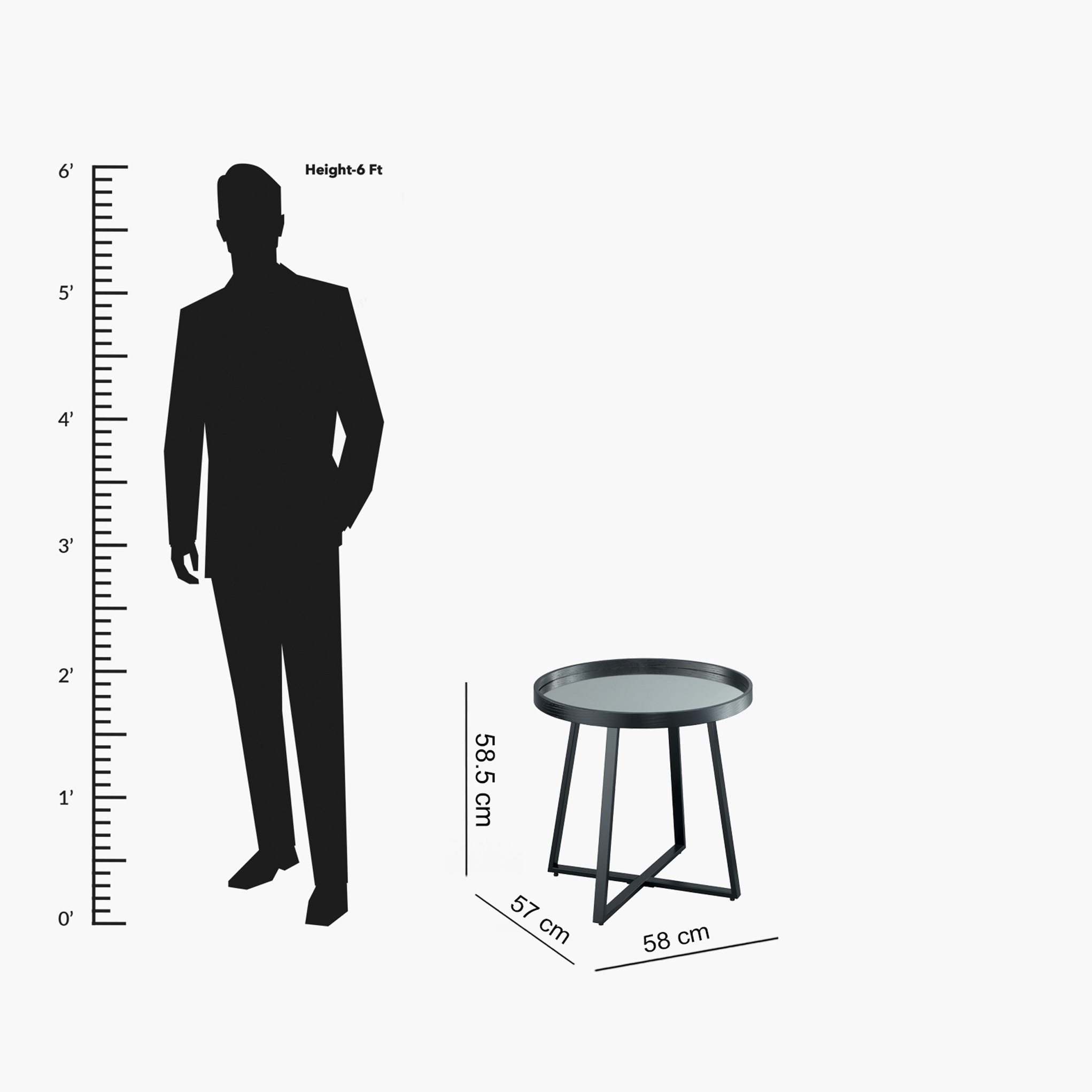 Debrah Round End Table with Mirror Finish-hbxfurniture-livingroom-endtables-image-4