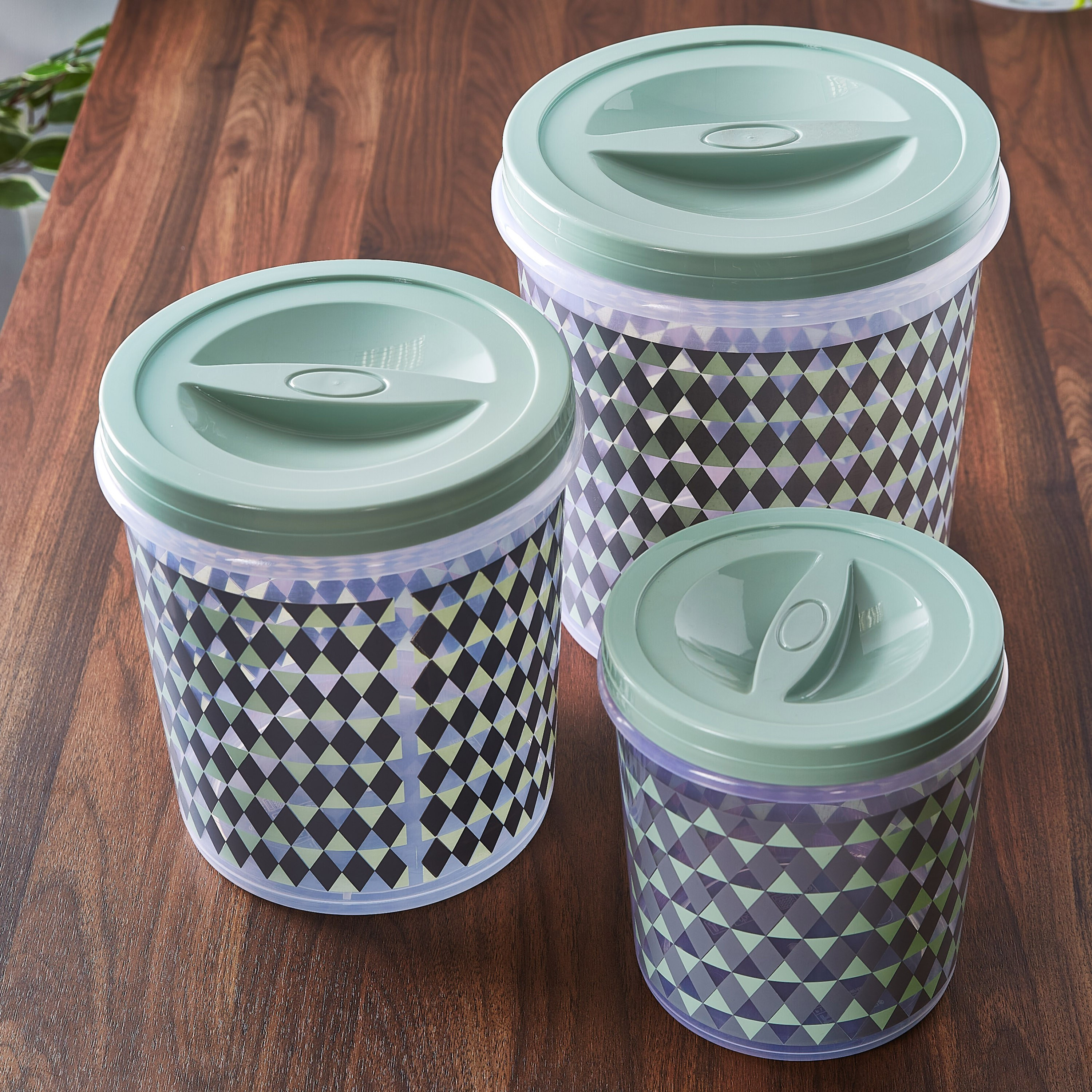 حاوية أسطوانية بطبعات هندسية من سبكترا - طقم من 3 قطع-hbxhomeware-hbxkitchen-image-1