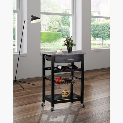 Kitchen Island Trolley with Marble Top
