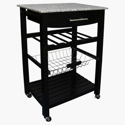 Kitchen Island Trolley with Marble Top